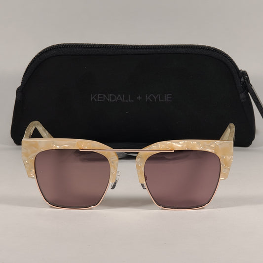 Kendall + Kylie Cosette Club Sunglasses Peach Pearl Frame Brown Lens KK5030 104 - Sunglasses