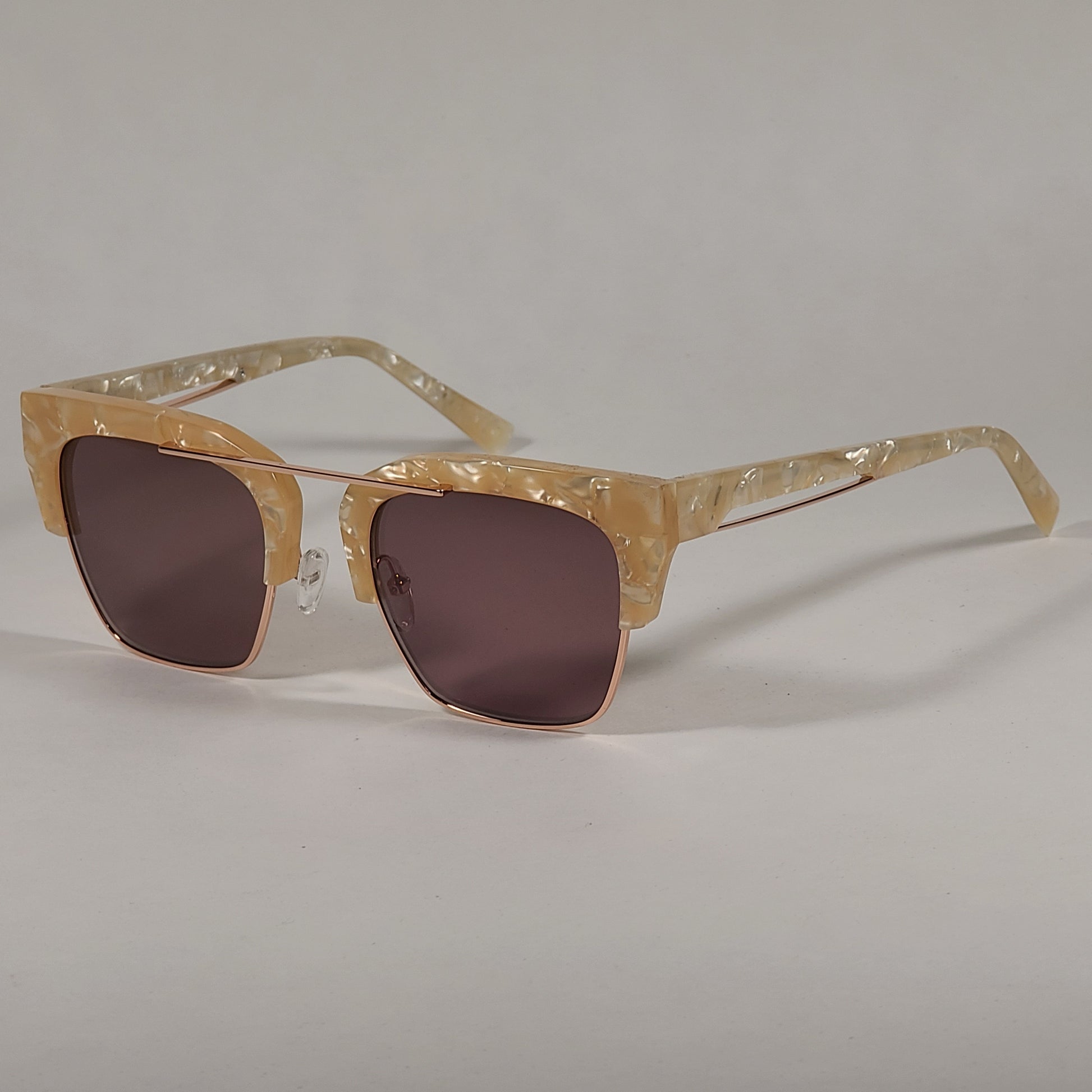 Kendall + Kylie Cosette Club Sunglasses Peach Pearl Frame Brown Lens KK5030 104 - Sunglasses