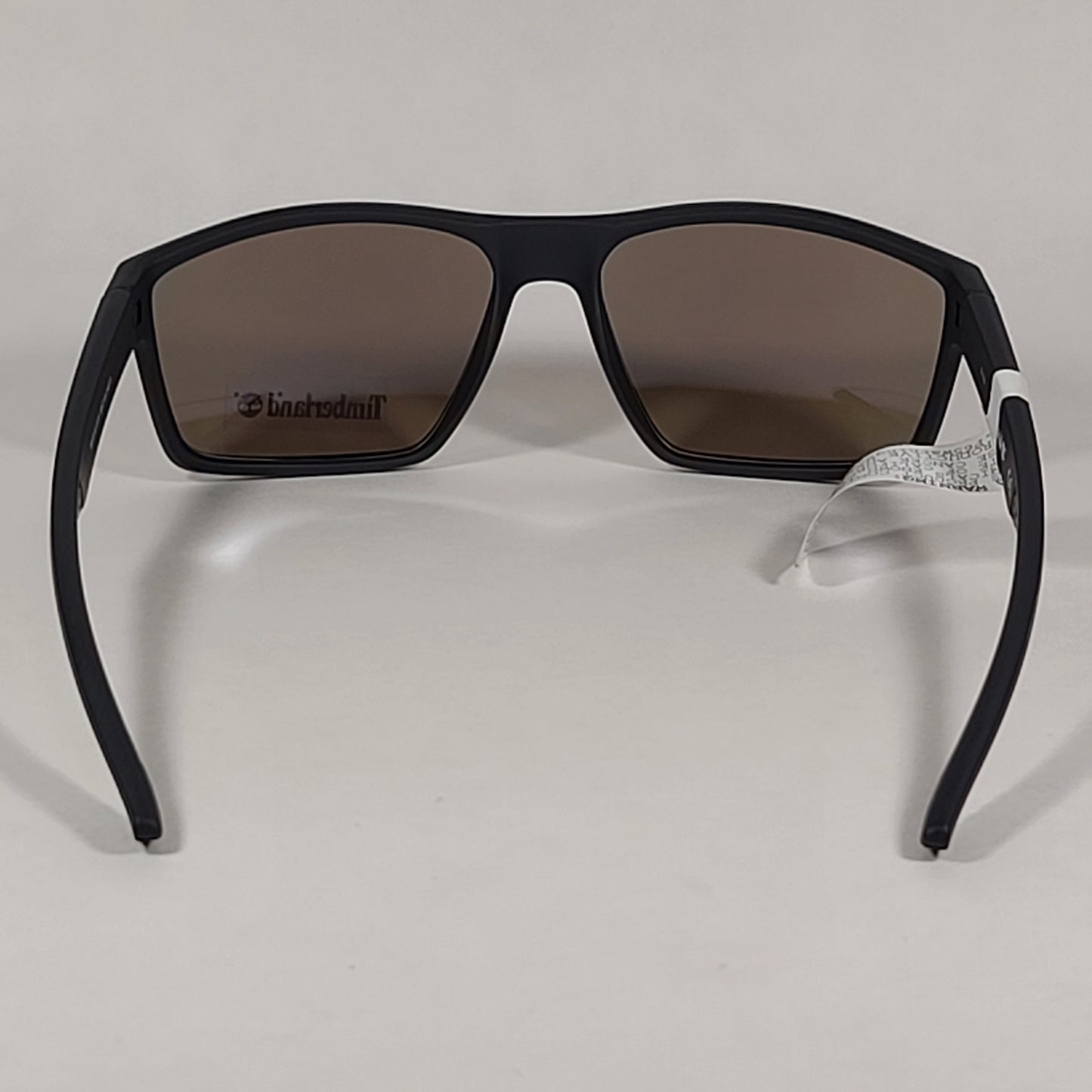 Timberland Rectangular Sunglasses Matte Black Plastic Frame Blue Violet Lens TB7218 91X - Sunglasses