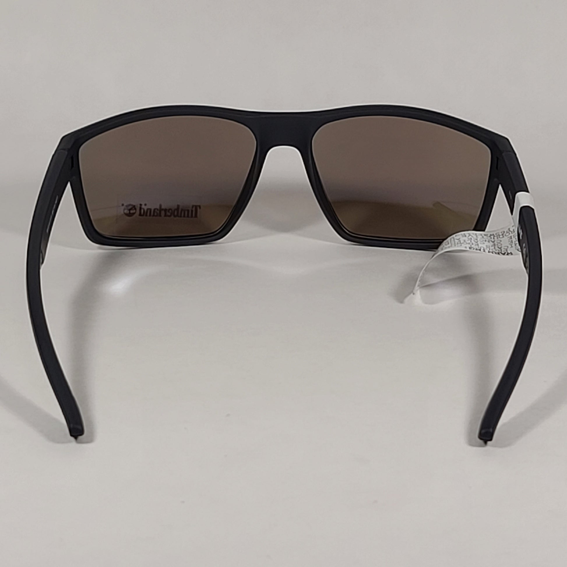 Timberland Rectangular Sunglasses Matte Black Plastic Frame Blue Violet Lens TB7218 91X - Sunglasses