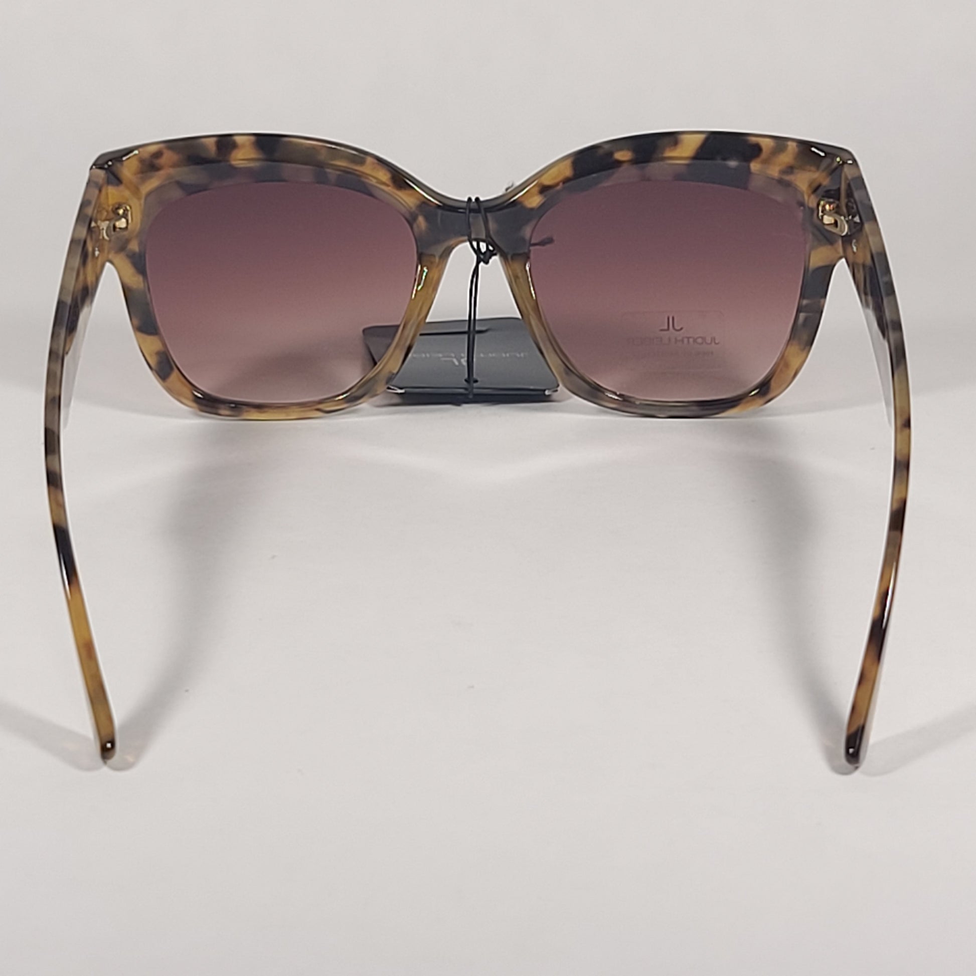 JL By Judith Leiber Foxy Square Sunglasses Milk Tortoise Frame Brown Gradient Lens - Sunglasses