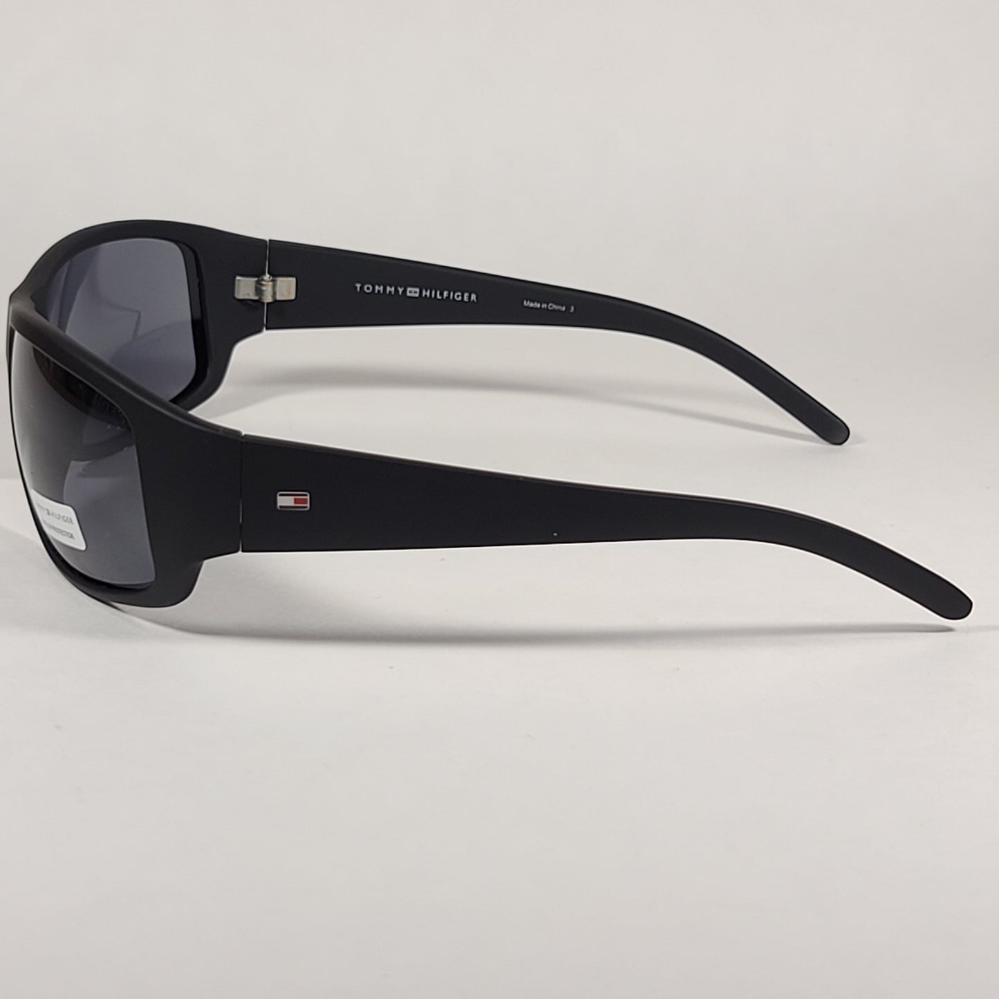 Tommy Hilfiger Bob Rectangular Sunglasses Sport Matte Black Gray Lens BOB MP OM497 - Sunglasses