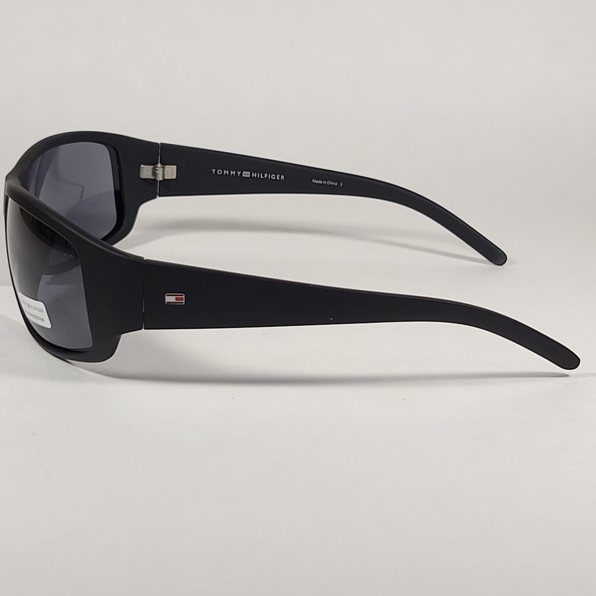 Tommy Hilfiger Bob Rectangular Sunglasses Sport Matte Black Gray Lens BOB MP OM497 - Sunglasses