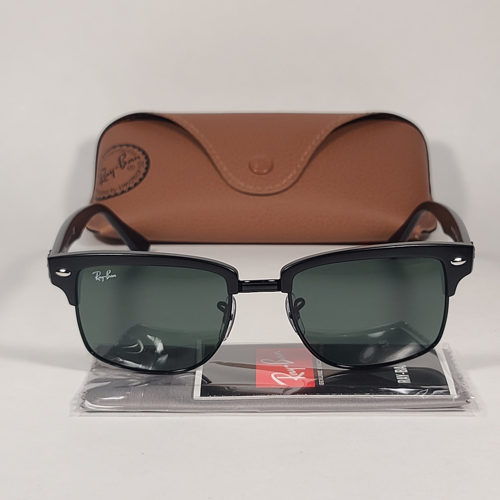 Ray-Ban Clubmaster Square Sunglasses Matte Black Gray Green Lens RB4190 877 - Sunglasses
