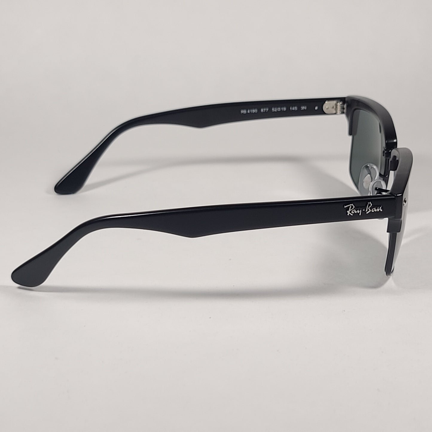 Ray-Ban Clubmaster Square Sunglasses Matte Black Gray Green Lens RB4190 877 - Sunglasses