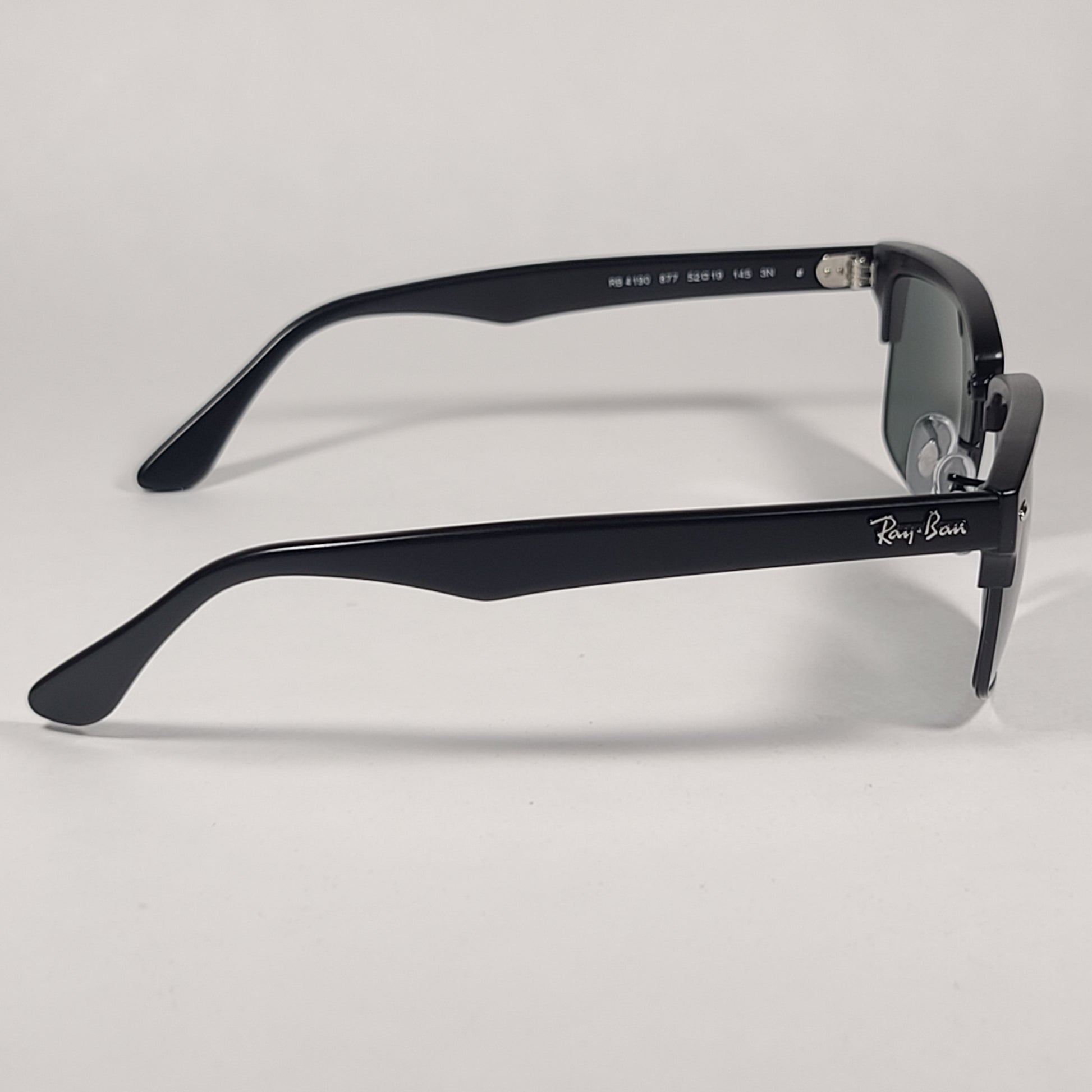 Ray-Ban Clubmaster Square Sunglasses Matte Black Gray Green Lens RB4190 877 - Sunglasses