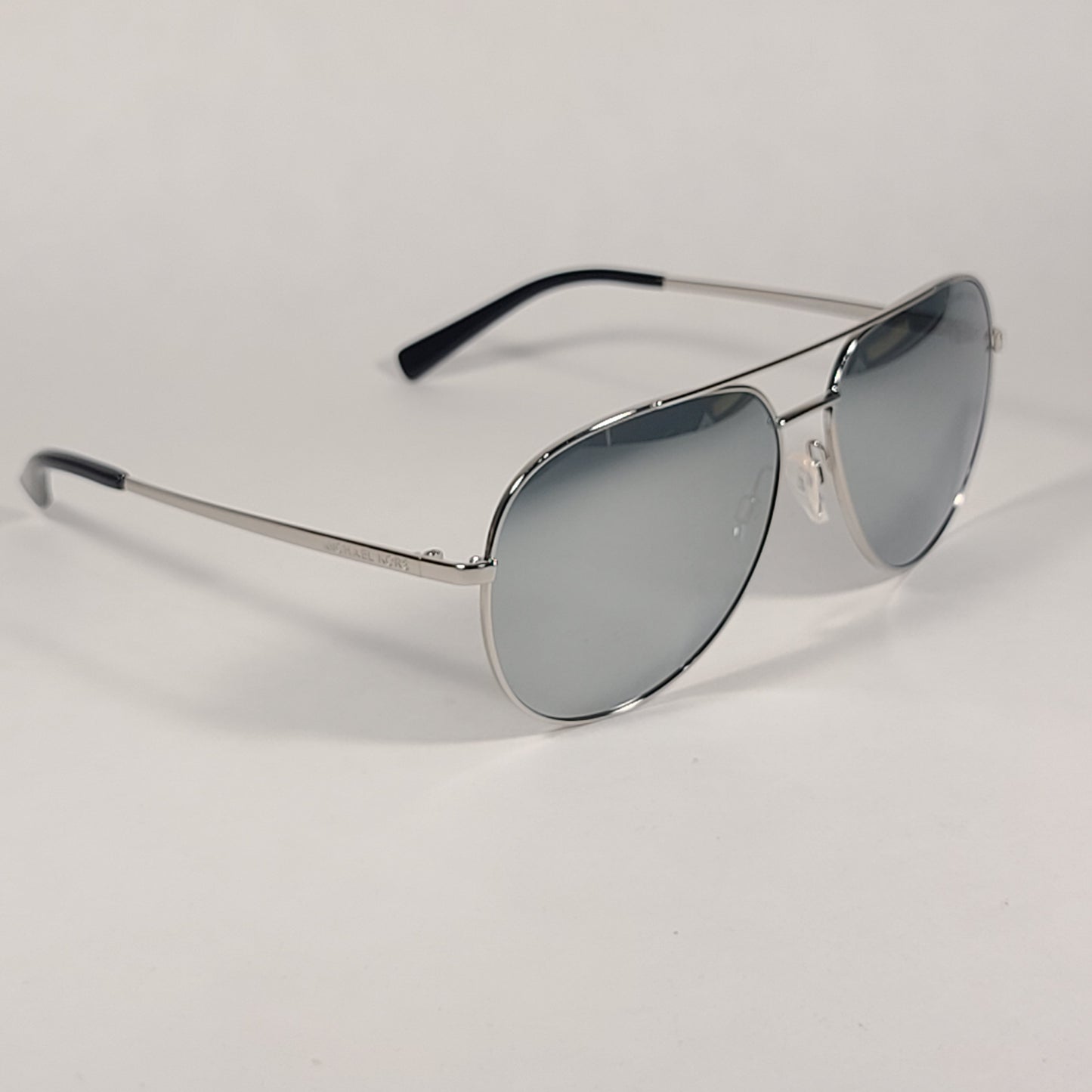 Michael Kors Rodinara Aviator Sunglasses Silver Metal Frame Silver Mirror Lens MK5009 11681U - Sunglasses