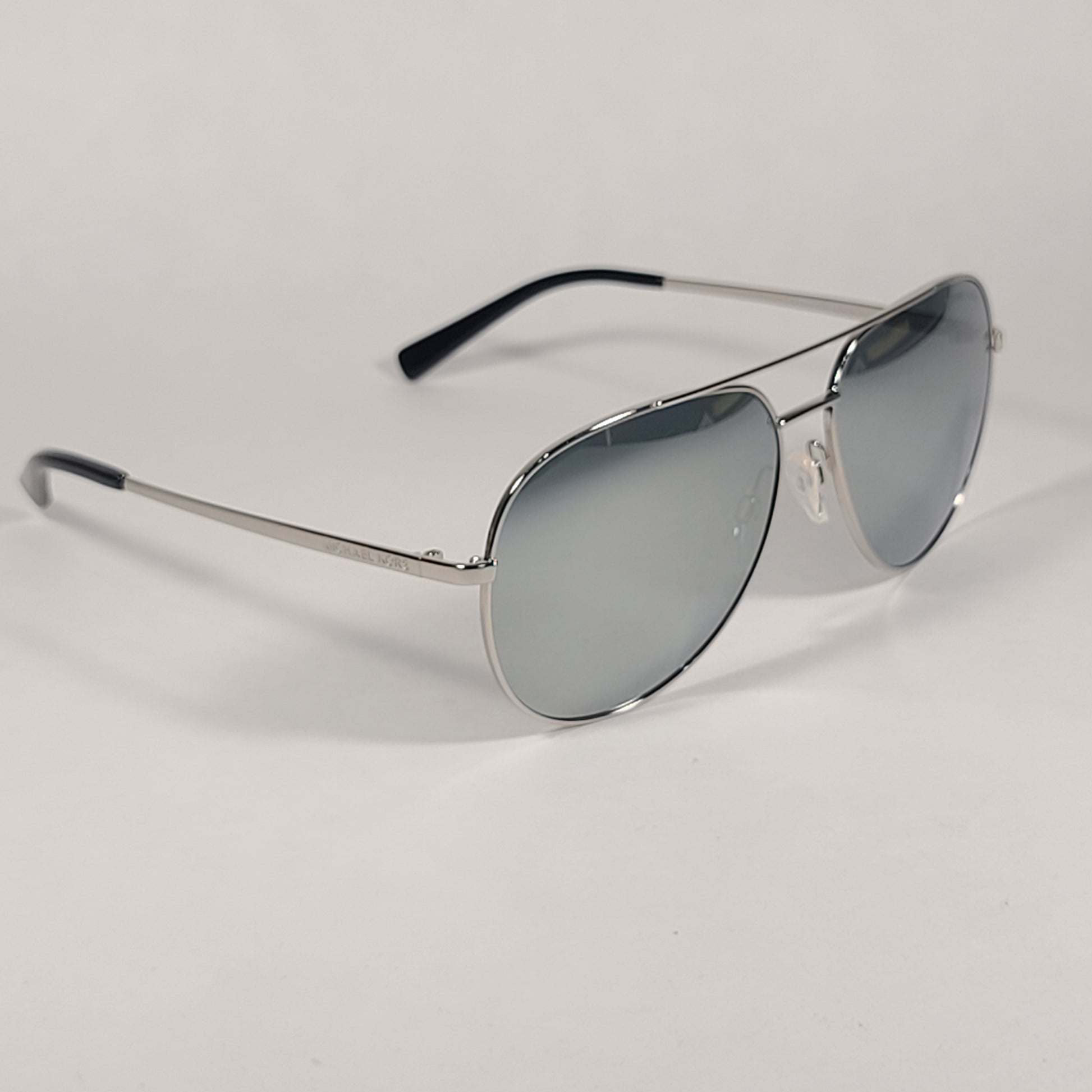 Michael Kors Rodinara Aviator Sunglasses Silver Metal Frame Silver Mirror Lens MK5009 11681U - Sunglasses