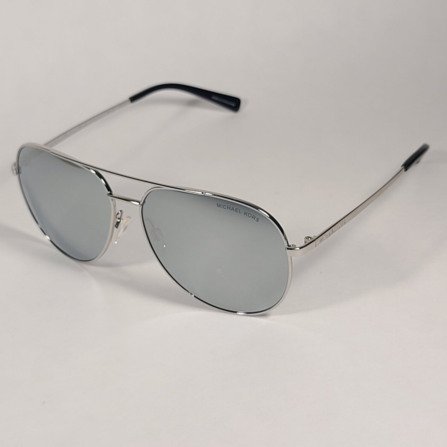 Michael Kors Rodinara Aviator Sunglasses Silver Metal Frame Silver Mirror Lens MK5009 11681U - Sunglasses