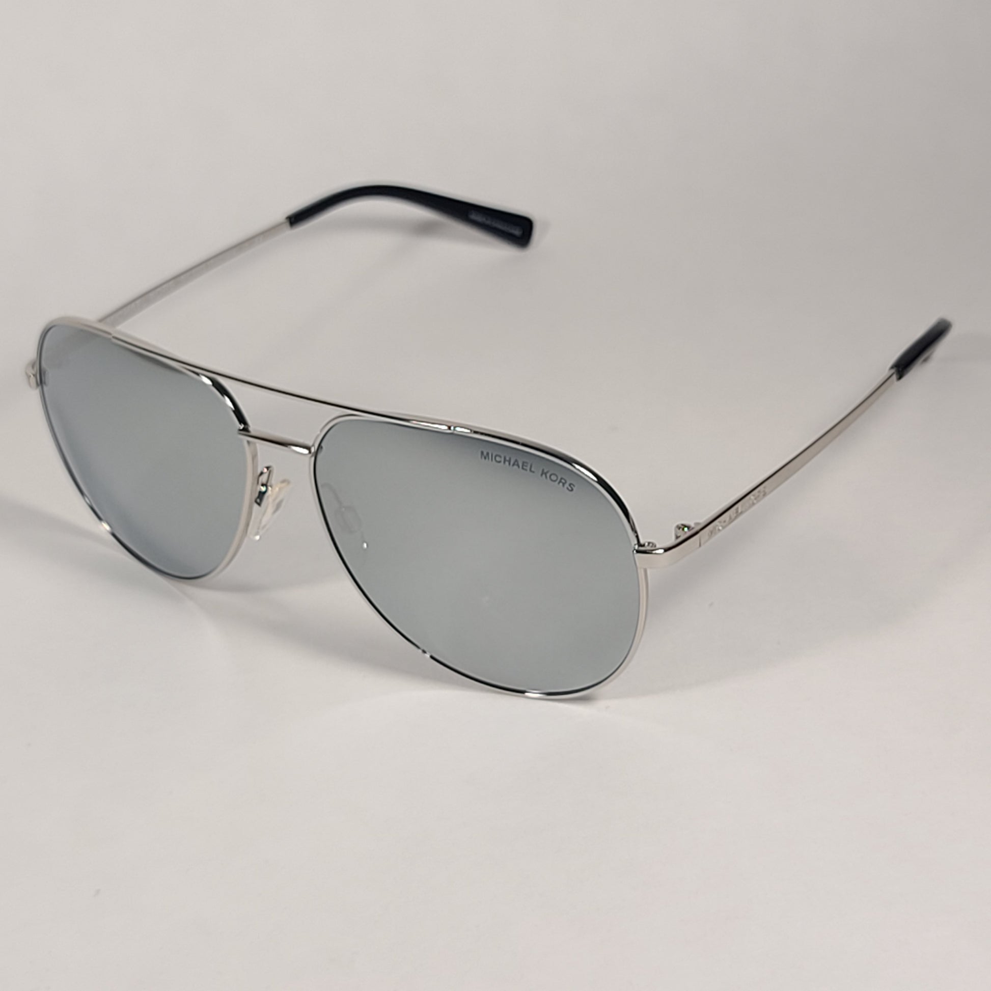 Michael Kors Rodinara Aviator Sunglasses Silver Metal Frame Silver Mirror Lens MK5009 11681U - Sunglasses
