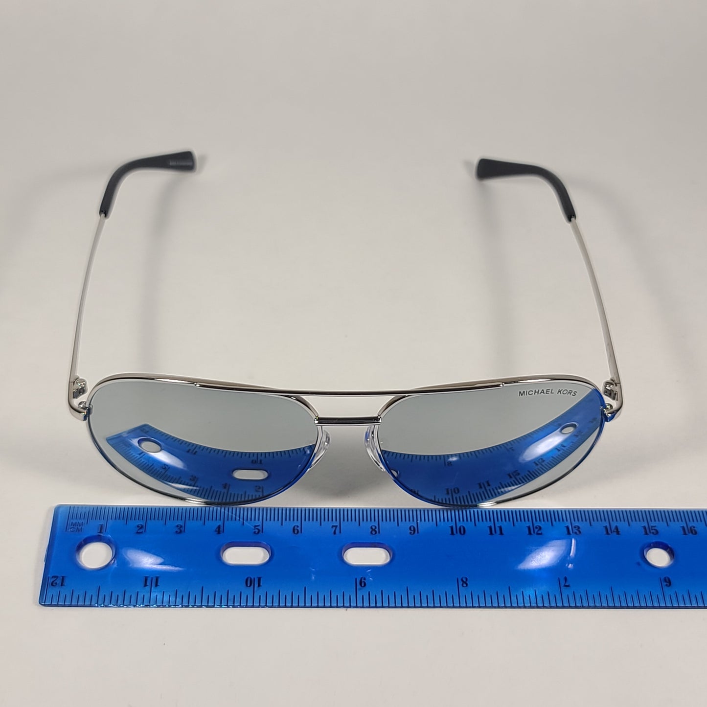 Michael Kors Rodinara Aviator Sunglasses Silver Metal Frame Silver Mirror Lens MK5009 11681U - Sunglasses