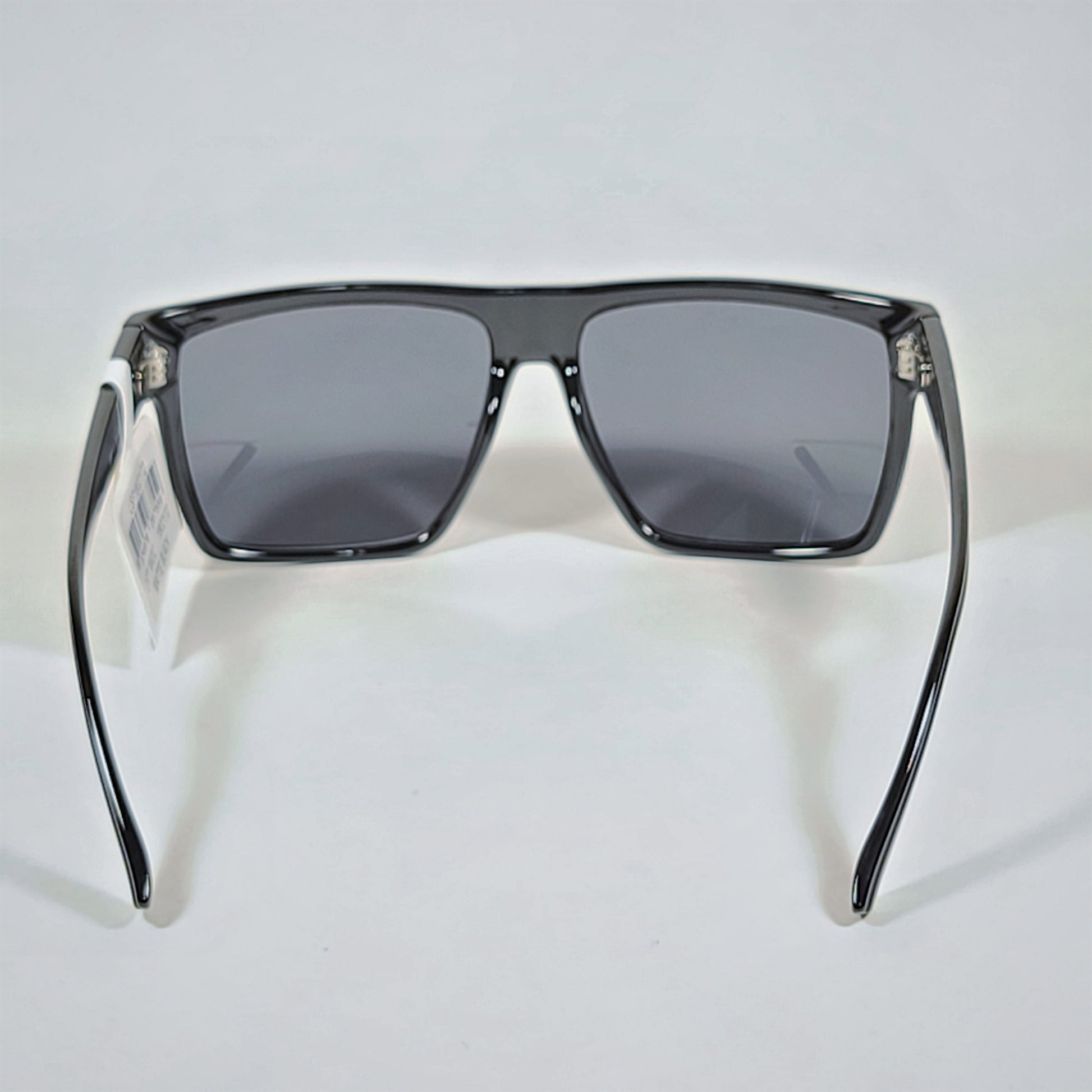 Le Specs Dirty Magic Shield Square Sunglasses Matte Black Frame Gray Mono Lens LSP1802172 - Sunglasses