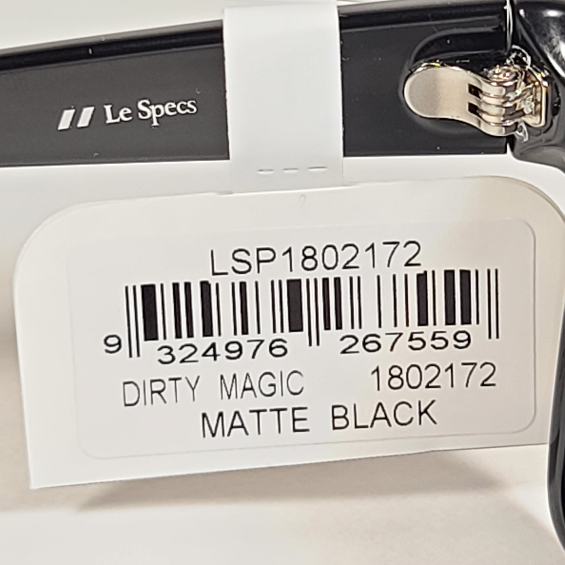 Le Specs Dirty Magic Shield Square Sunglasses Matte Black Frame Gray Mono Lens LSP1802172 - Sunglasses