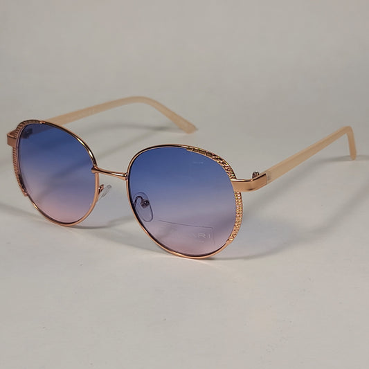 Tahari Round Aviator Sunglasses Rose Gold Nude Blue Pink Gradient Lens TH785 RGDND - Sunglasses