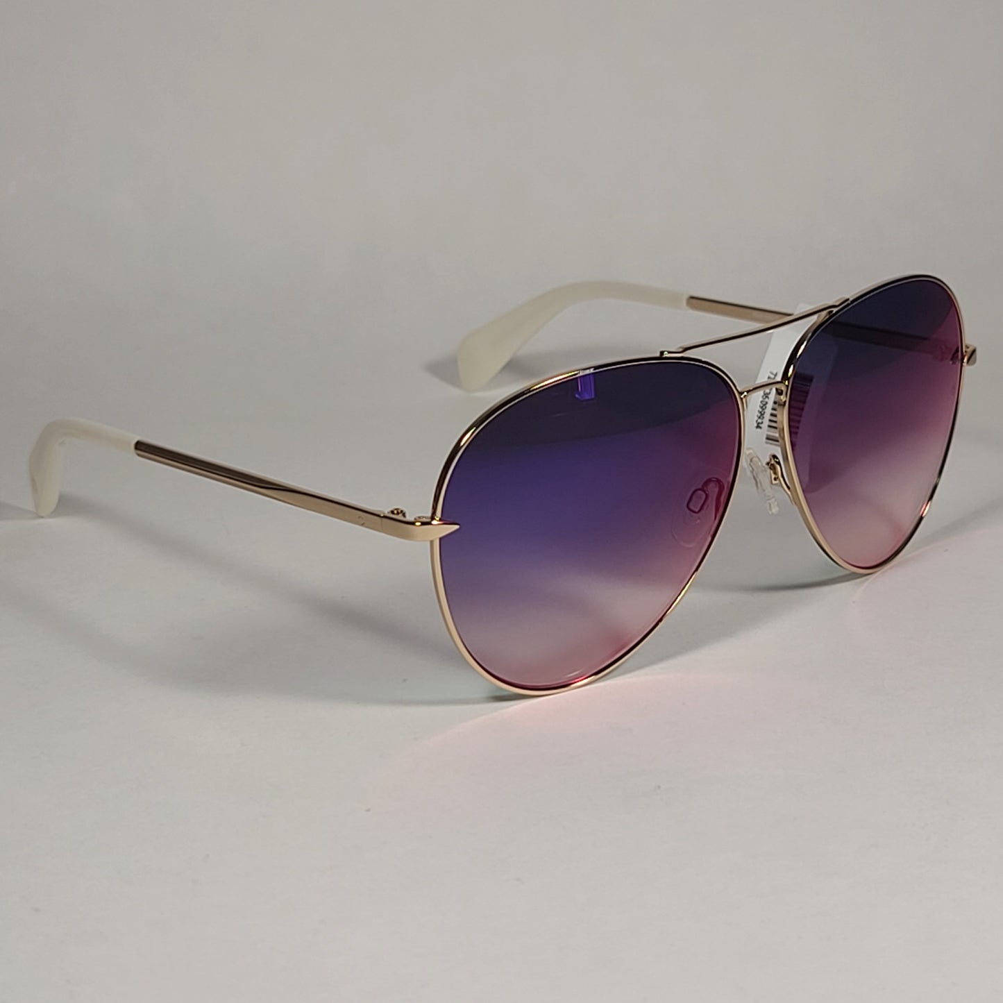 RAG & BONE Aviator Sunglasses Light Gold Frame Purple Flash Gradient Lens RNB1006/S 3YGHI - Sunglasses