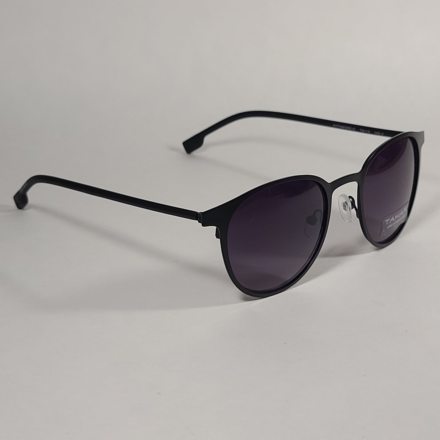 Tahari Round Sunglasses Matte Black Frame Gray Smoke Gradient Lens TM115 MBLK - Sunglasses