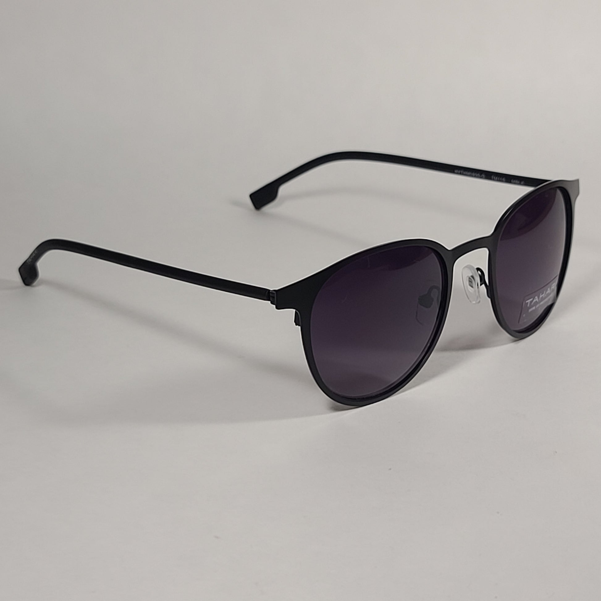 Tahari Round Sunglasses Matte Black Frame Gray Smoke Gradient Lens TM115 MBLK - Sunglasses