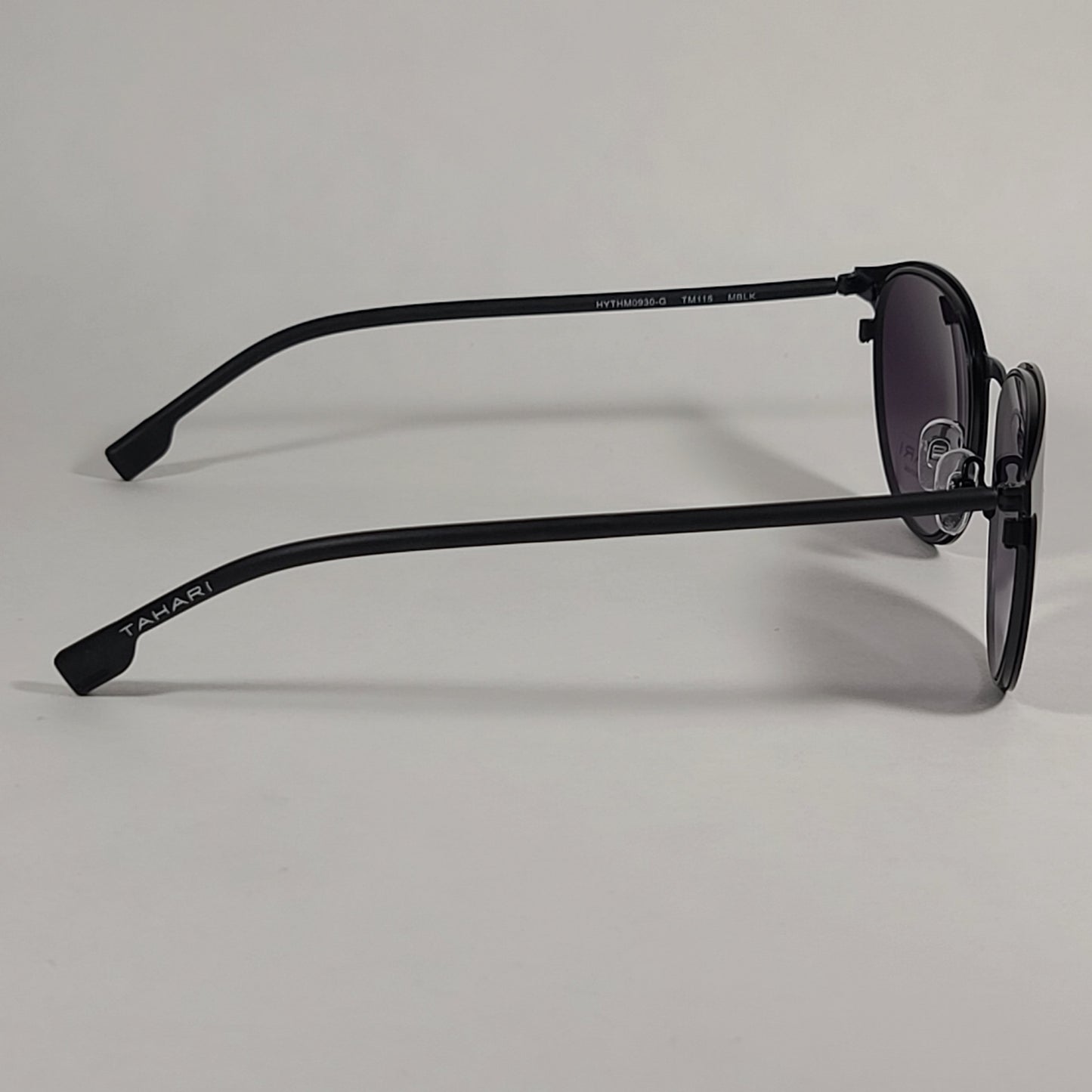 Tahari Round Sunglasses Matte Black Frame Gray Smoke Gradient Lens TM115 MBLK - Sunglasses