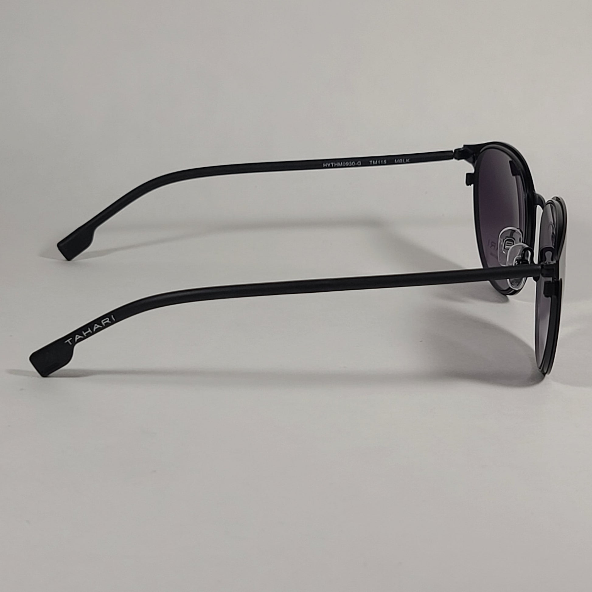 Tahari Round Sunglasses Matte Black Frame Gray Smoke Gradient Lens TM115 MBLK - Sunglasses