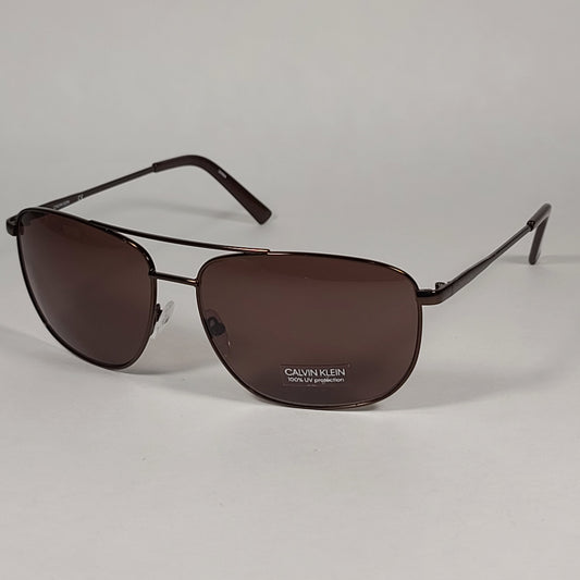 Calvin Klein Navigator Sunglasses CK19155S 210 Brown Bronze Frame Brown Lens - Sunglasses