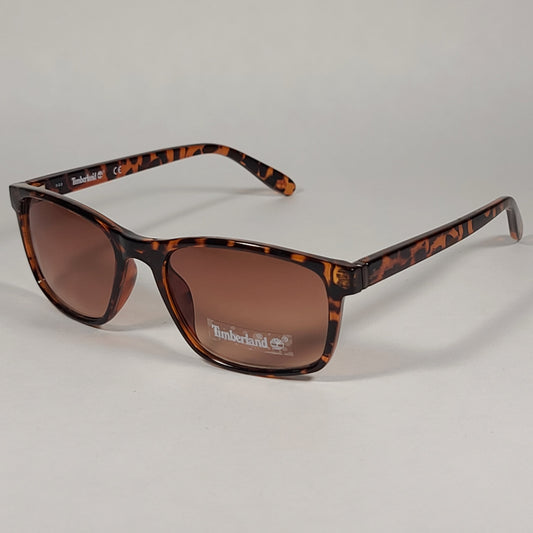 Timberland Rectangle Sunglasses Brown Tortoise Frame Brown Lens TB7146 52F - Sunglasses