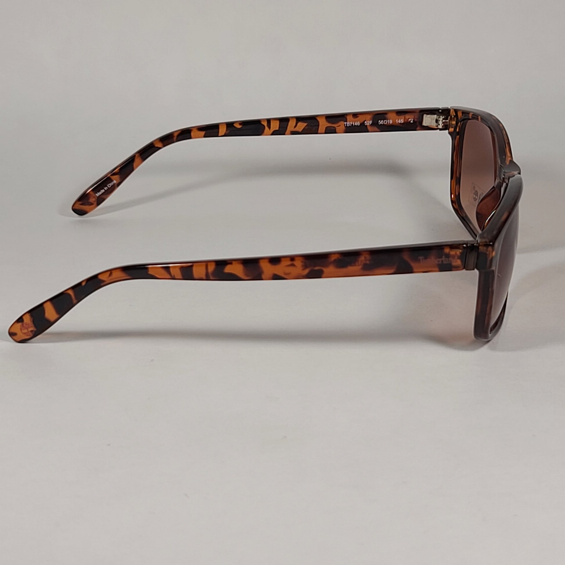 Timberland Rectangle Sunglasses Brown Tortoise Frame Brown Lens TB7146 52F - Sunglasses