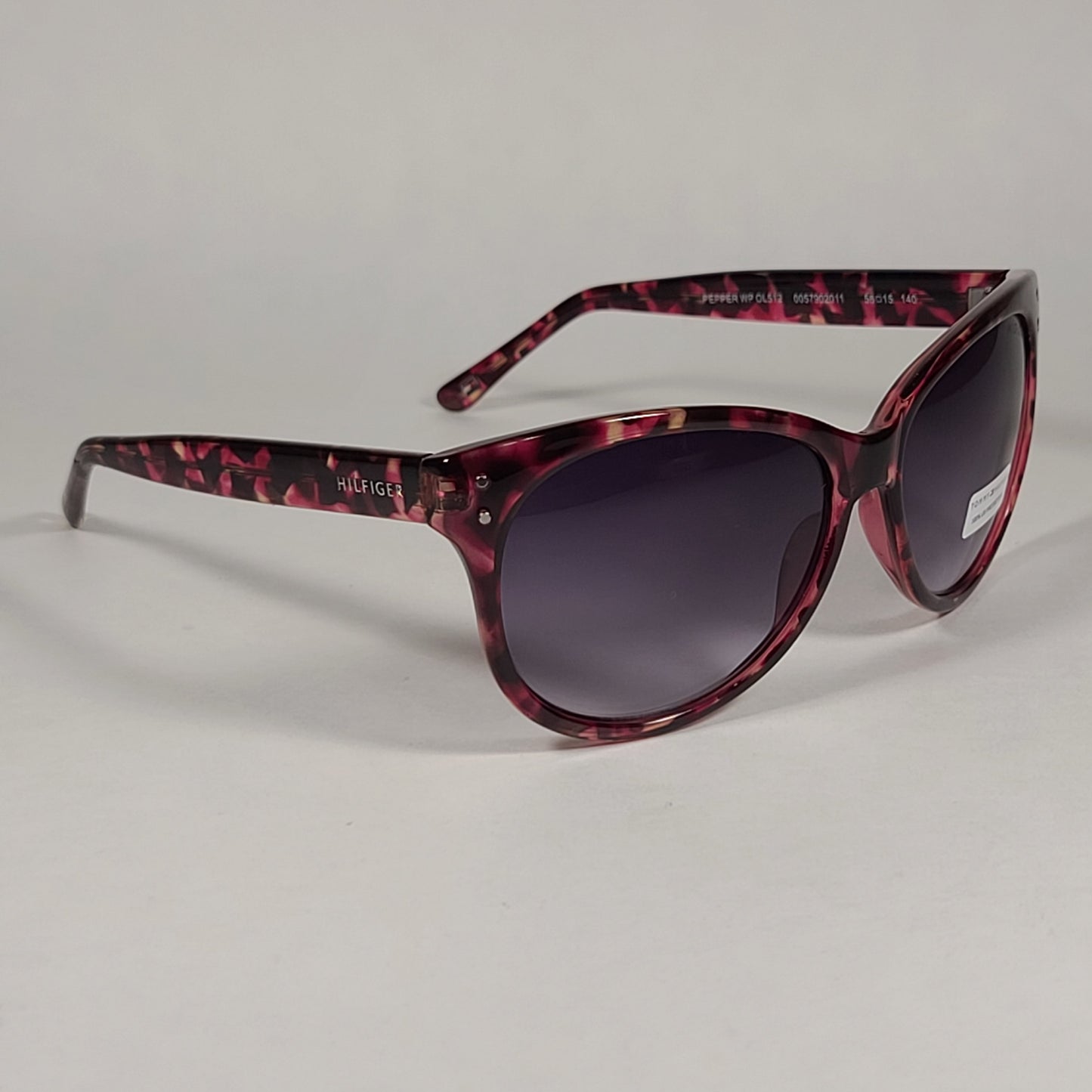 Tommy Hilfiger Pepper Sunglasses Red Tortoise Frame Gray Gradient Lens PEPPER WP OL512 - Sunglasses