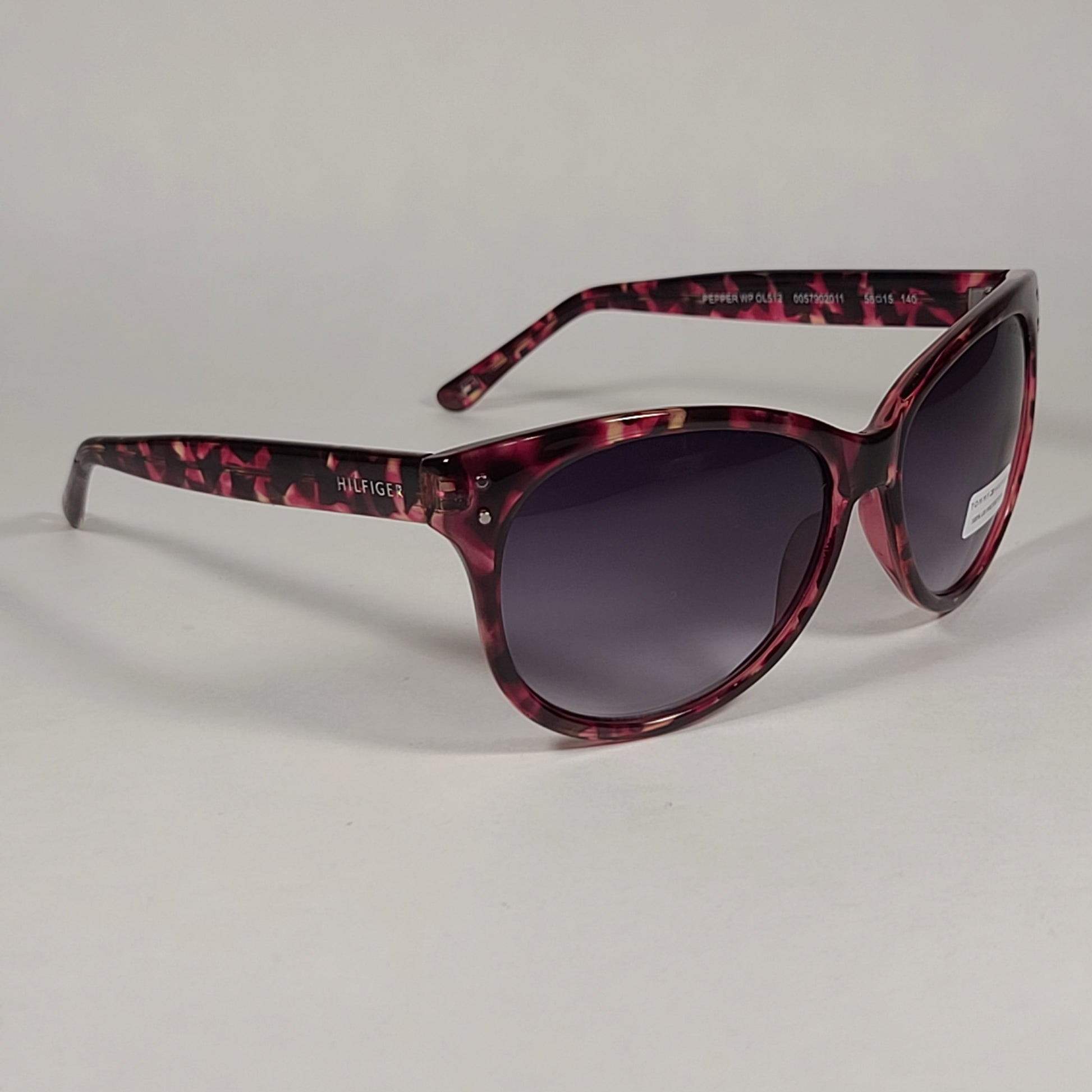 Tommy Hilfiger Pepper Sunglasses Red Tortoise Frame Gray Gradient Lens PEPPER WP OL512 - Sunglasses