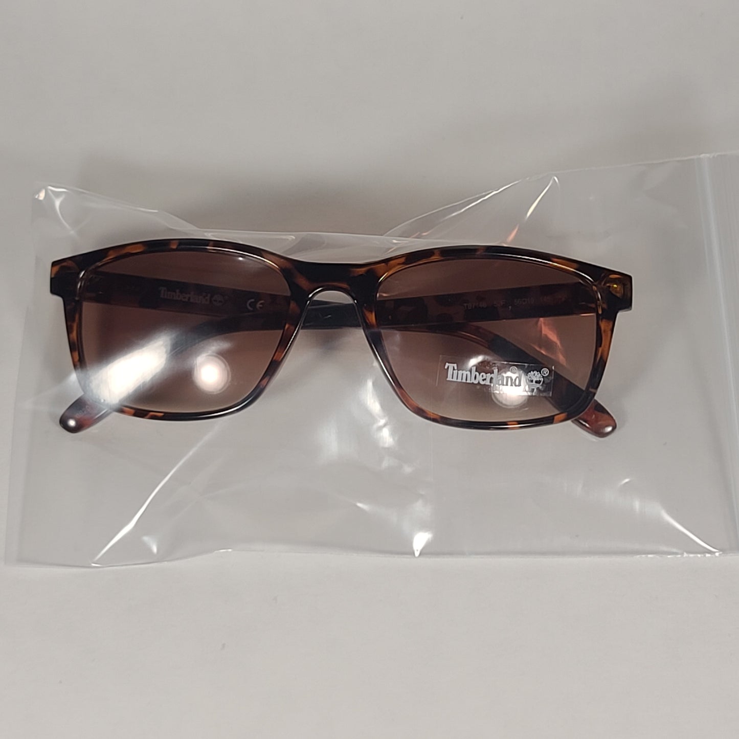 Timberland Rectangle Sunglasses Brown Tortoise Frame Brown Lens TB7146 52F - Sunglasses