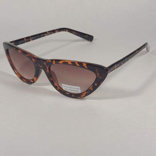 Tommy Hilfiger Rae Wide Cat Eye Sunglasses Brown Tortoise Gradient Lens RAE WP OL541 - Sunglasses
