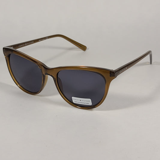 Tommy Hilfiger Wanda Cat Eye Sunglasses Brown Olive Frame Gray Lens WANDA WP OL513 - Sunglasses