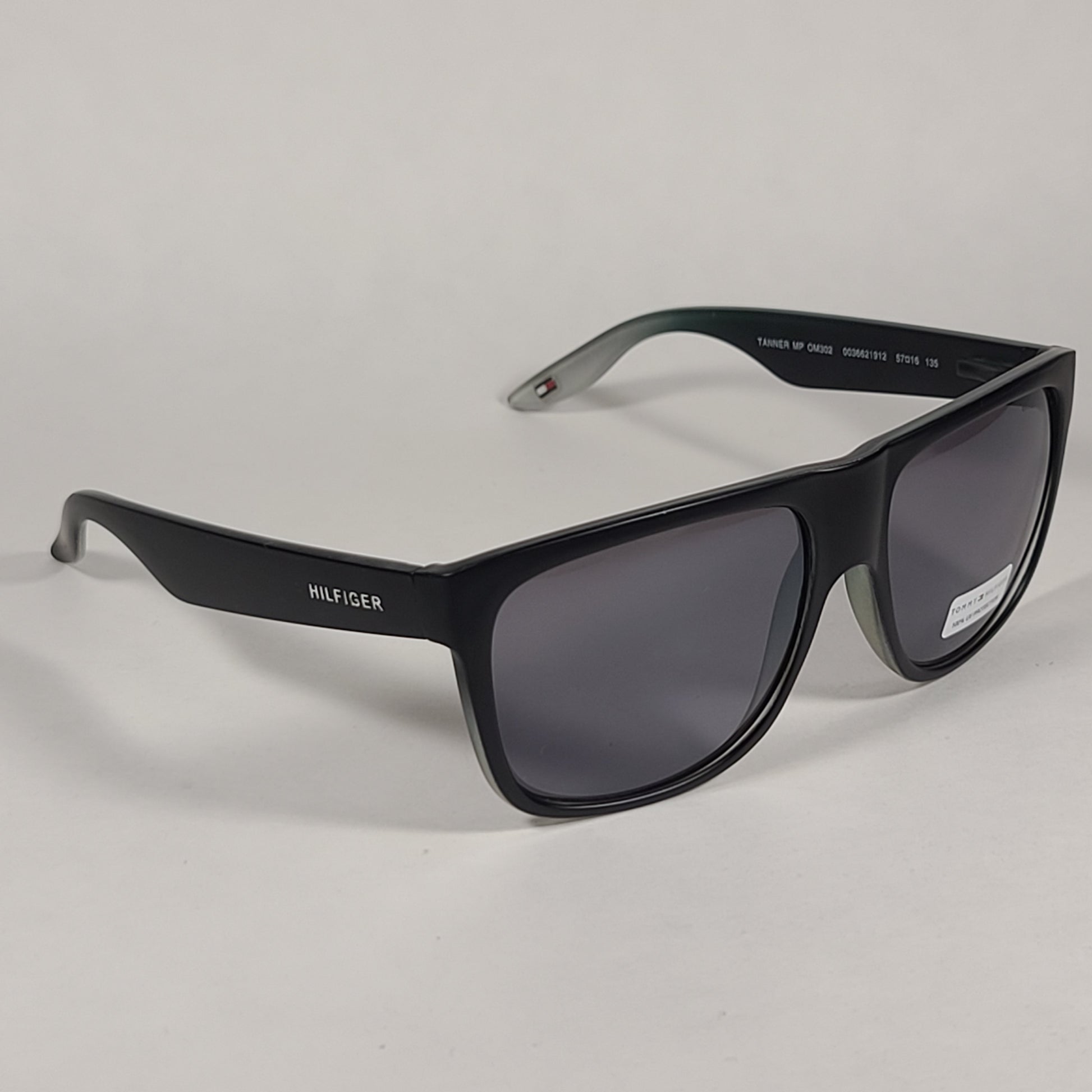 Tommy Hilfiger Tanner Square Sunglasses Matte Black And Green Gray Frame Gray Lens TANNER MP OM302 - Sunglasses
