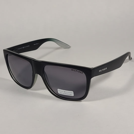Tommy Hilfiger Tanner Square Sunglasses Matte Black And Green Gray Frame Gray Lens TANNER MP OM302 - Sunglasses