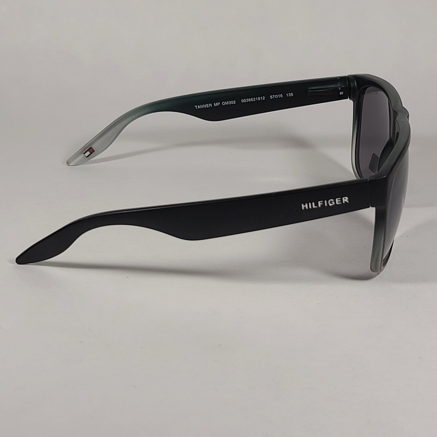 Tommy Hilfiger Tanner Square Sunglasses Matte Black And Green Gray Frame Gray Lens TANNER MP OM302 - Sunglasses