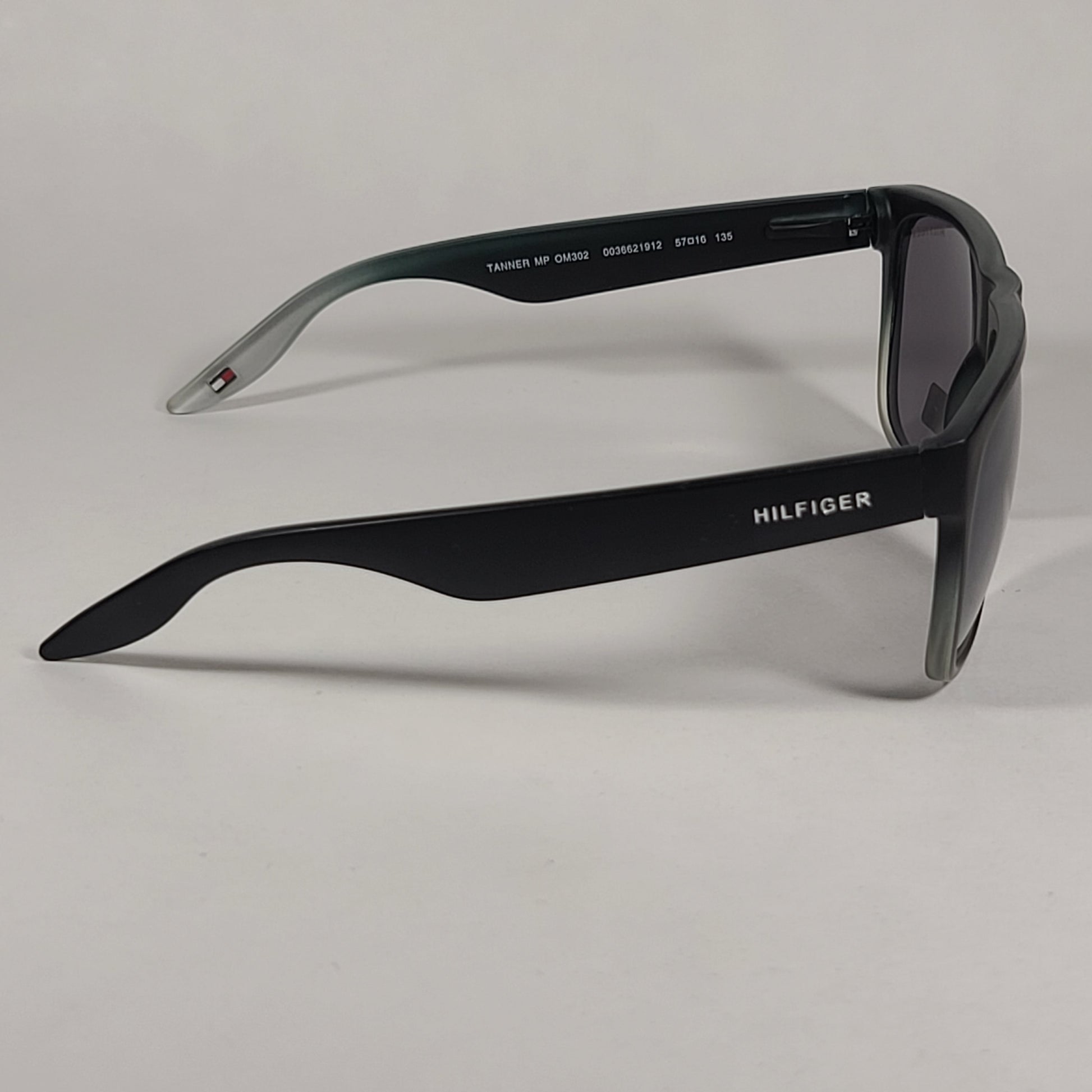 Tommy Hilfiger Tanner Square Sunglasses Matte Black And Green Gray Frame Gray Lens TANNER MP OM302 - Sunglasses