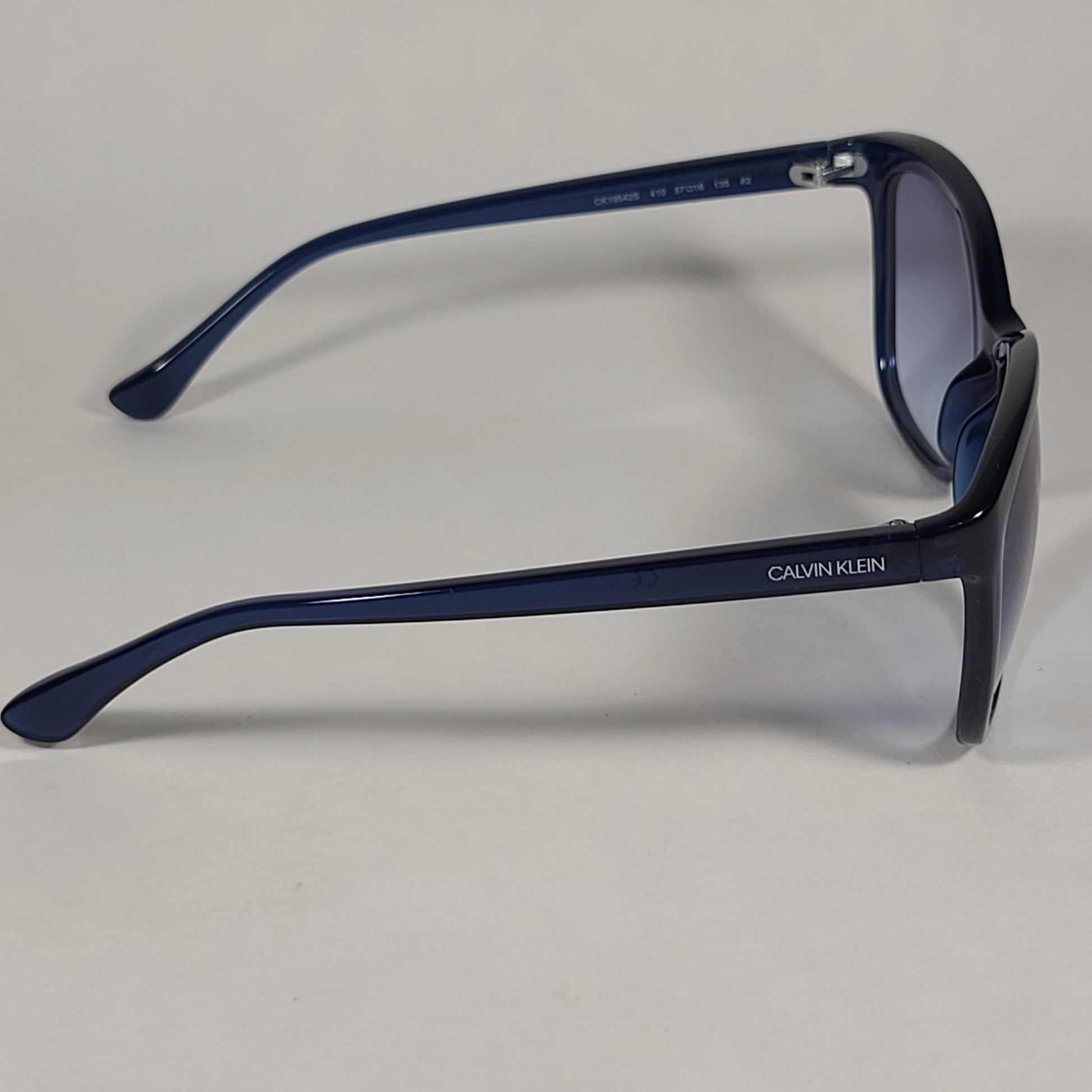Calvin Klein Square Cat Eye Sunglasses CK19542S 605 Navy Blue Crystal Gray Gradient Lens - Sunglasses