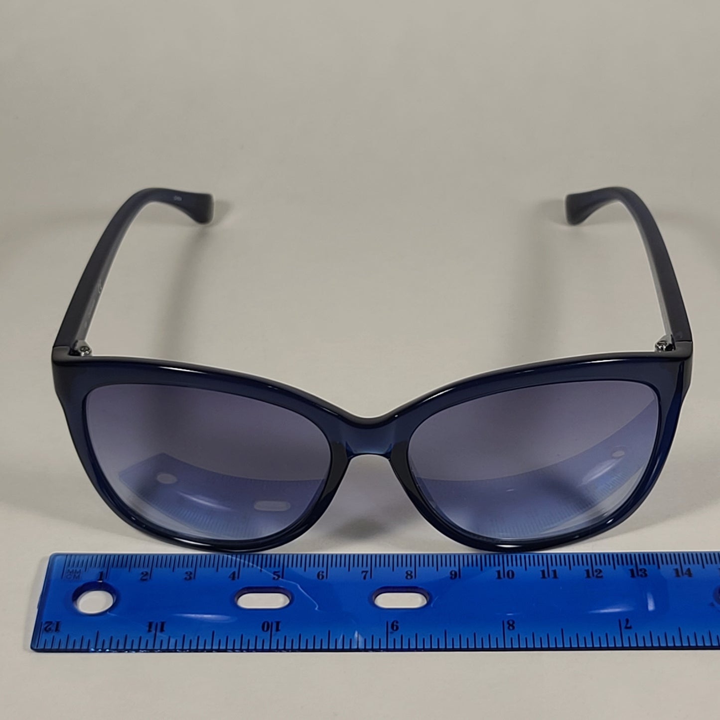Calvin Klein Square Cat Eye Sunglasses CK19542S 605 Navy Blue Crystal Gray Gradient Lens - Sunglasses
