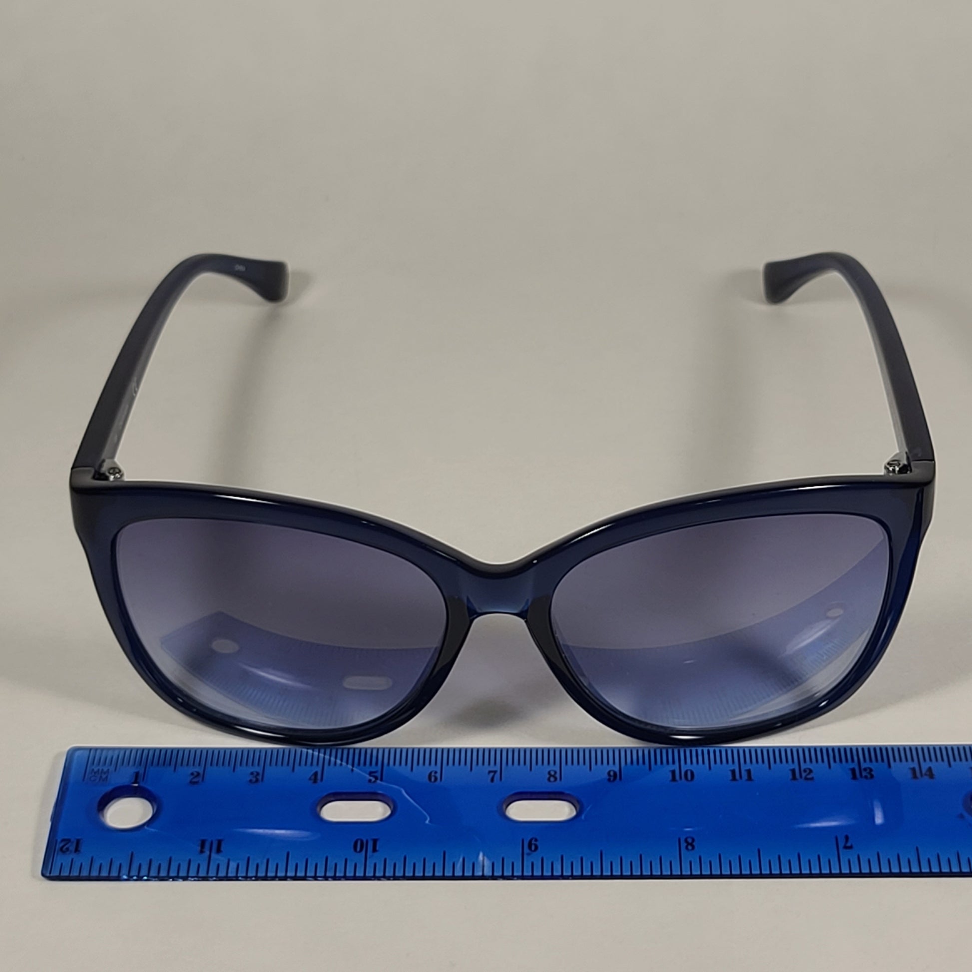 Calvin Klein Square Cat Eye Sunglasses CK19542S 605 Navy Blue Crystal Gray Gradient Lens - Sunglasses