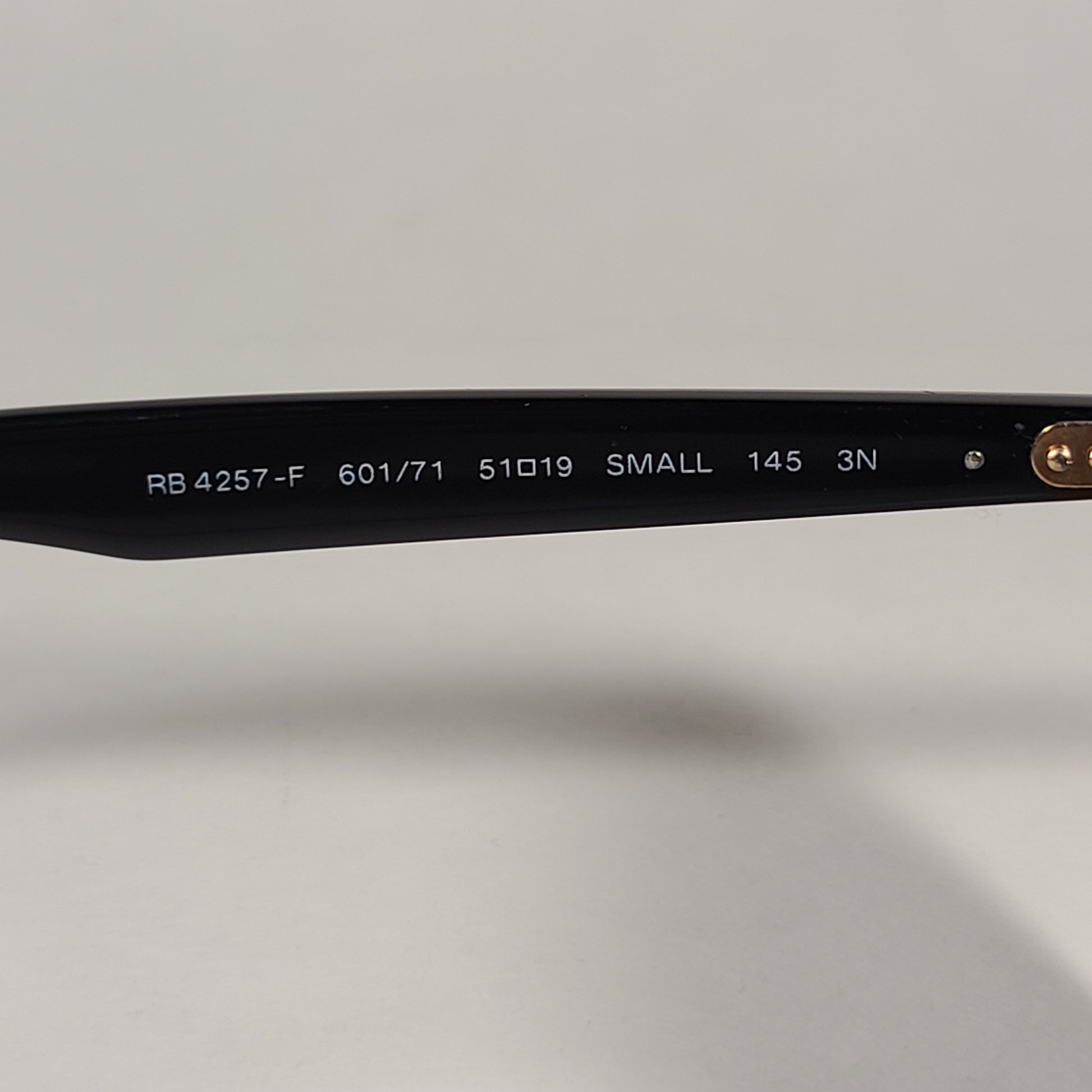 Ray-Ban Small Gatsby Round Sunglasses Shiny Black Frame Gold Trim Green Lens RB4257F 601/71 - Sunglasses