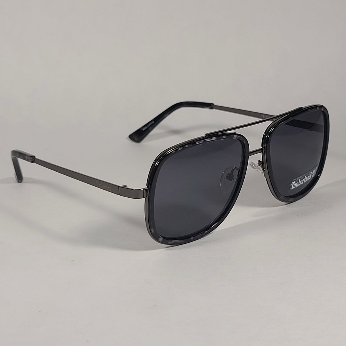Timberland Aviator Sunglasses Gunmetal Gray Black Marble Frame Gray Lens TB7212 05A - Sunglasses