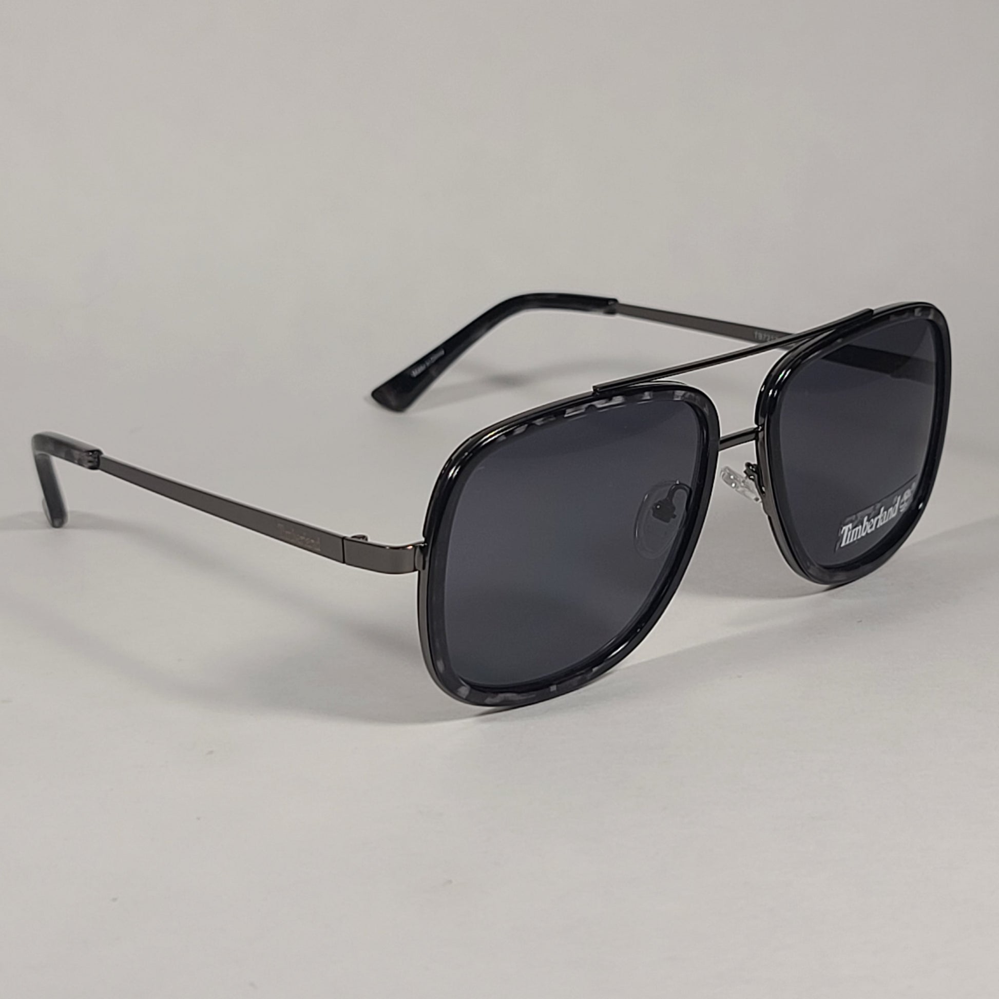 Timberland Aviator Sunglasses Gunmetal Gray Black Marble Frame Gray Lens TB7212 05A - Sunglasses