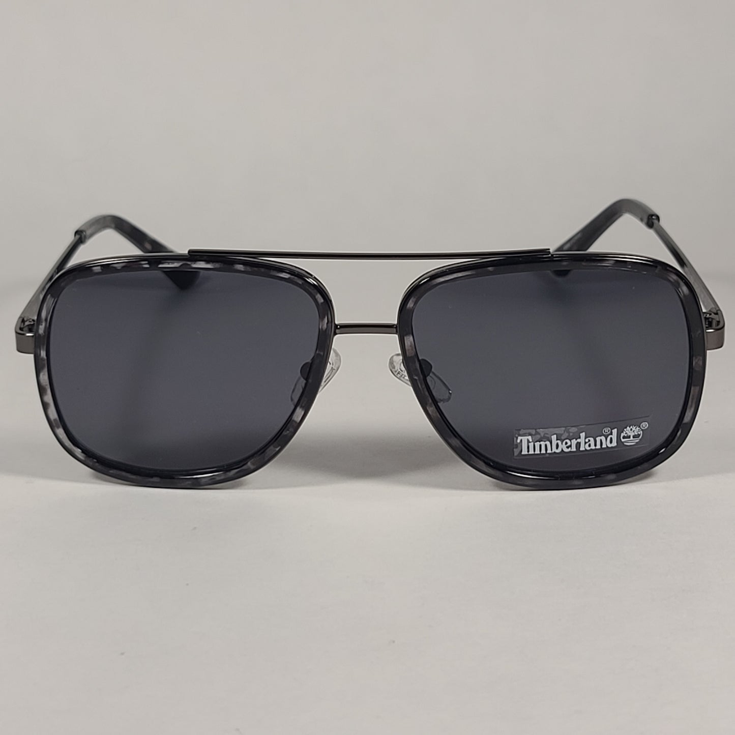 Timberland Aviator Sunglasses Gunmetal Gray Black Marble Frame Gray Lens TB7212 05A - Sunglasses