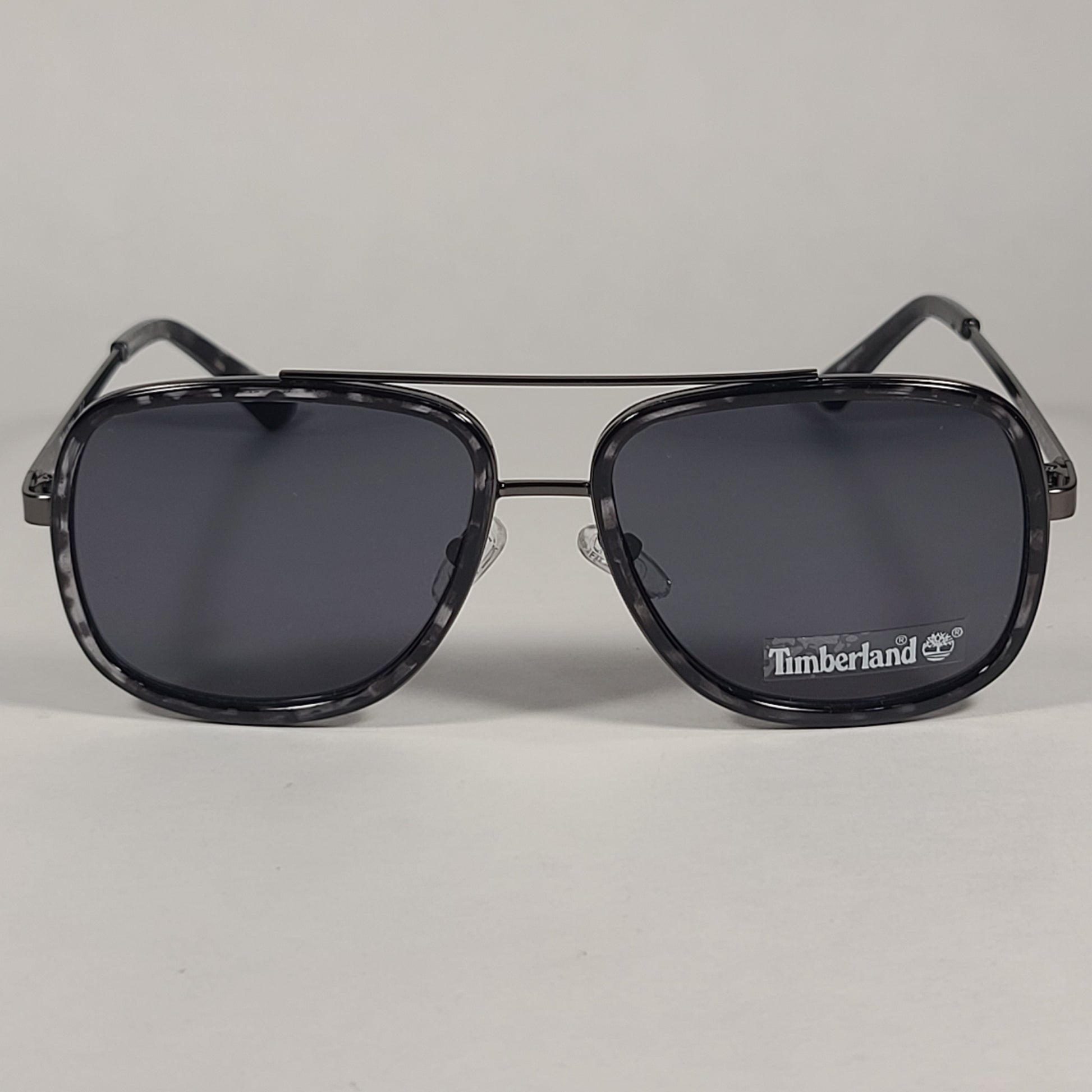 Timberland Aviator Sunglasses Gunmetal Gray Black Marble Frame Gray Lens TB7212 05A - Sunglasses