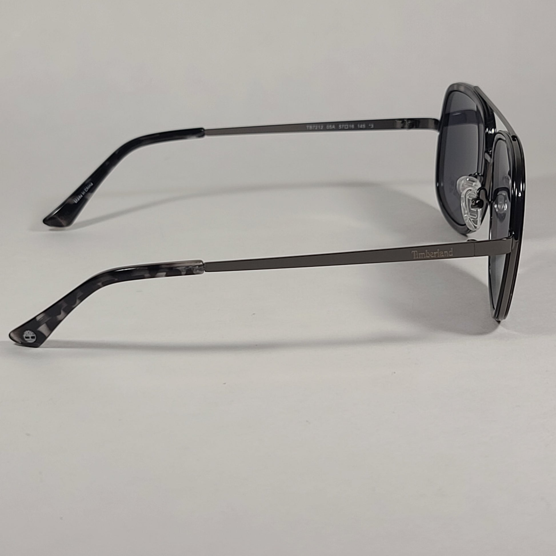 Timberland Aviator Sunglasses Gunmetal Gray Black Marble Frame Gray Lens TB7212 05A - Sunglasses