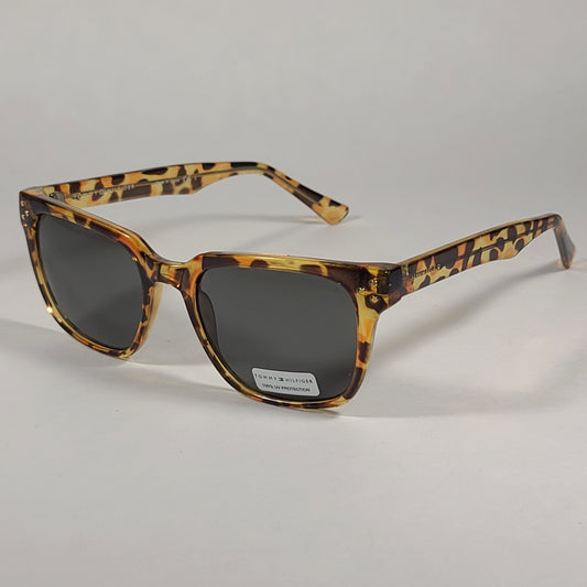 Tommy Hilfiger Selina Rectangle Sunglasses Yellow Tortoise Frame Green Gray Lens SELINA WP OL517 - Sunglasses