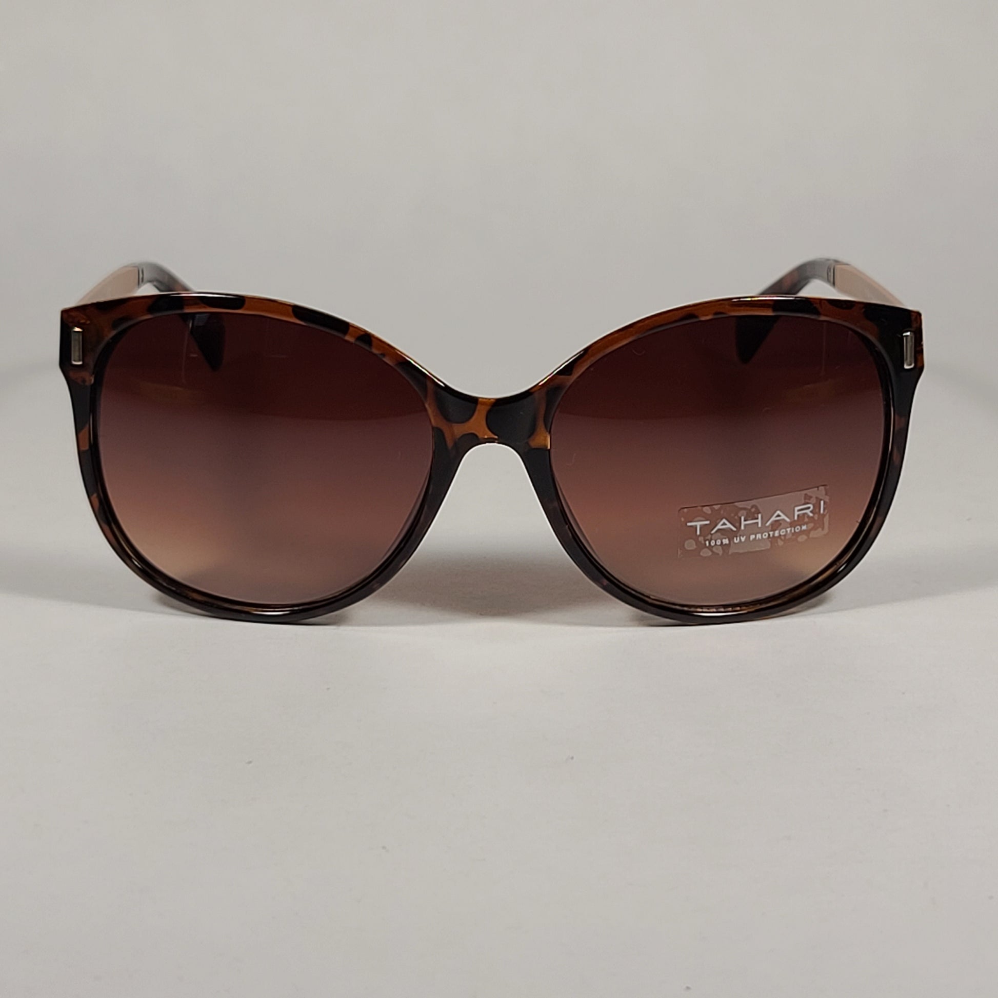 Tahari Cat Eye Sunglasses Brown Tortoise Gold Frame Brown Gradient Lens TH657 TS - Sunglasses