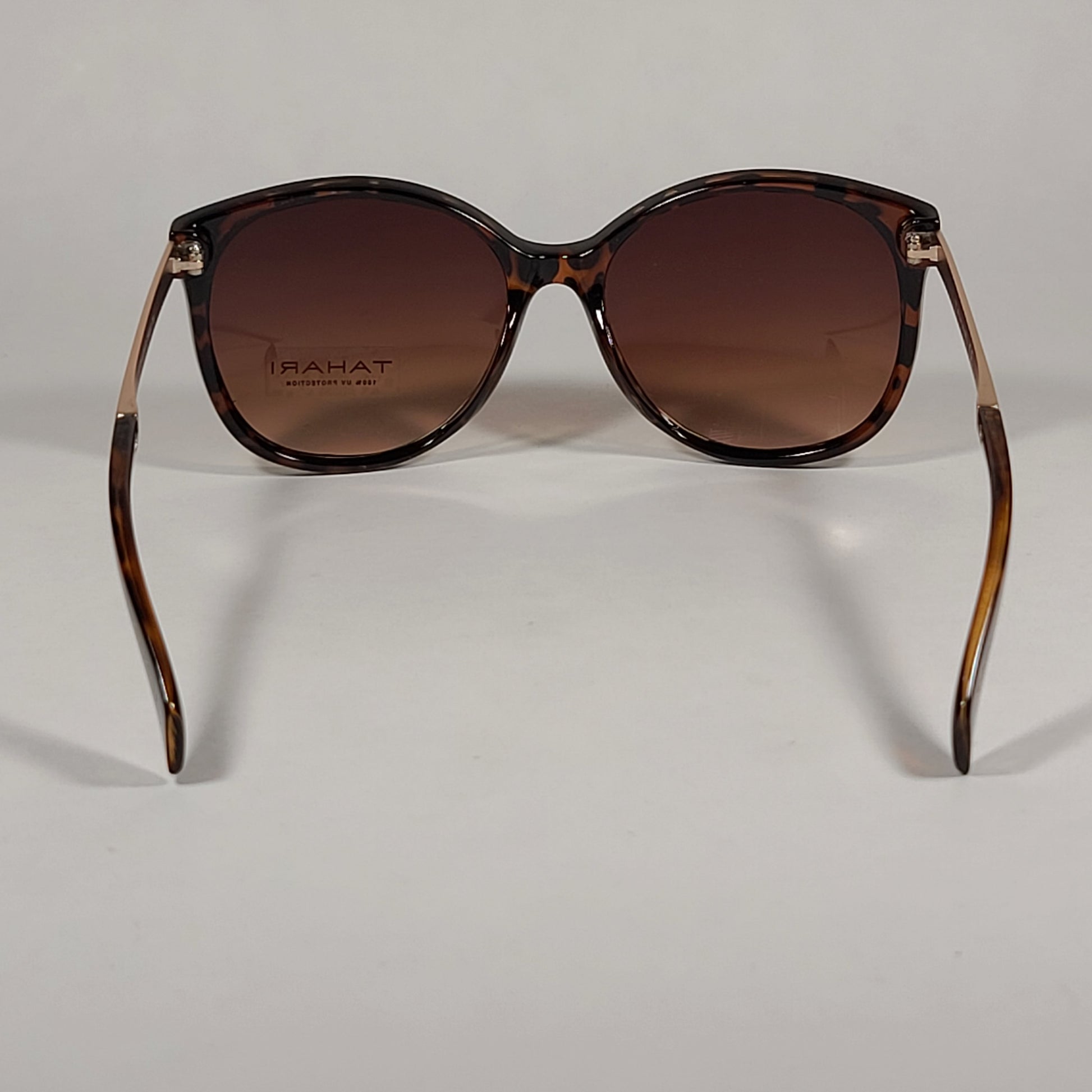 Tahari Cat Eye Sunglasses Brown Tortoise Gold Frame Brown Gradient Lens TH657 TS - Sunglasses