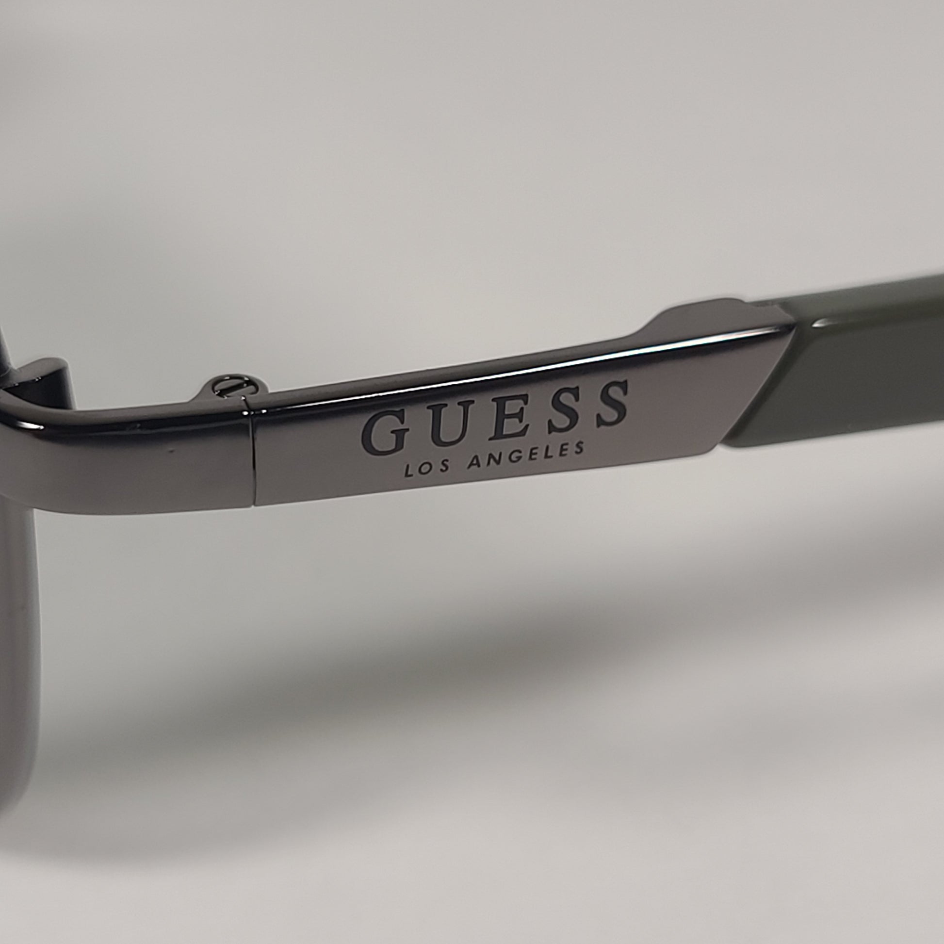 Guess Rectangle Sunglasses Gunmetal And Army Green Frame Green Gray Lens GF0212 08N - Sunglasses