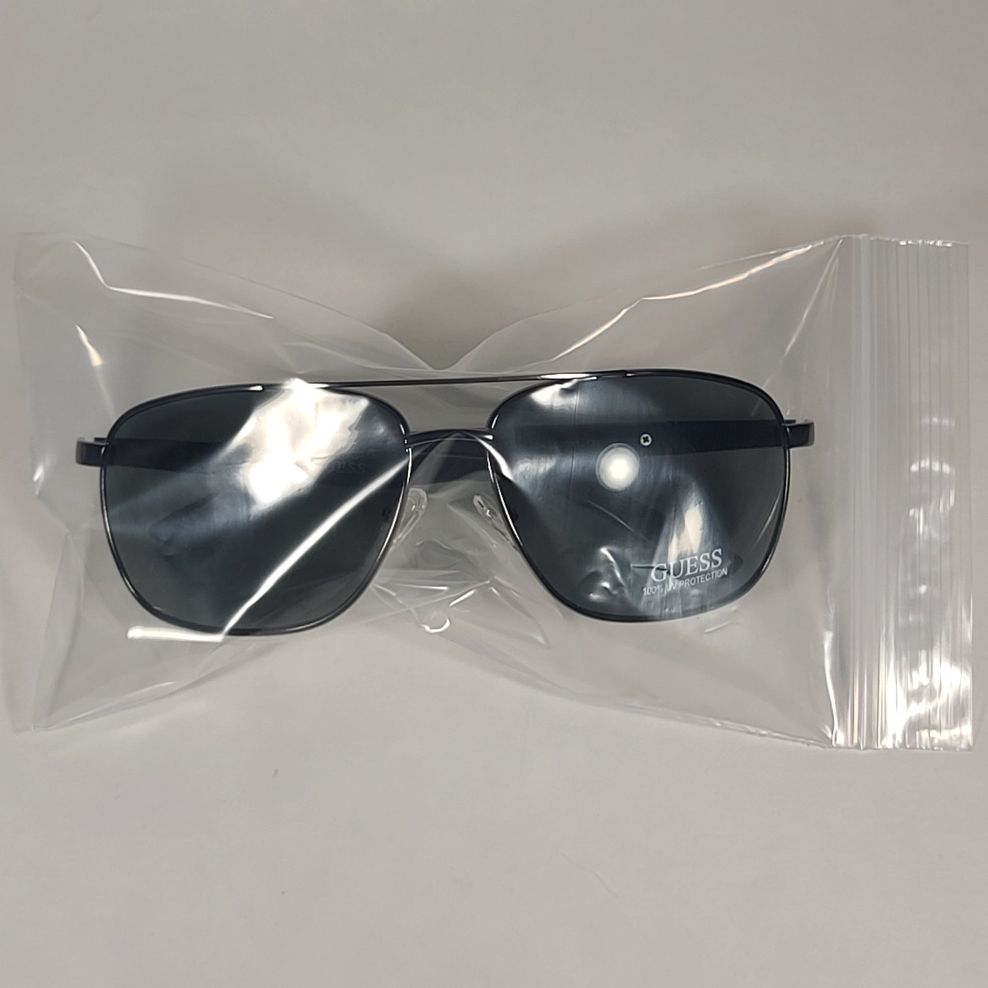 Guess Rectangle Sunglasses Gunmetal And Army Green Frame Green Gray Lens GF0212 08N - Sunglasses