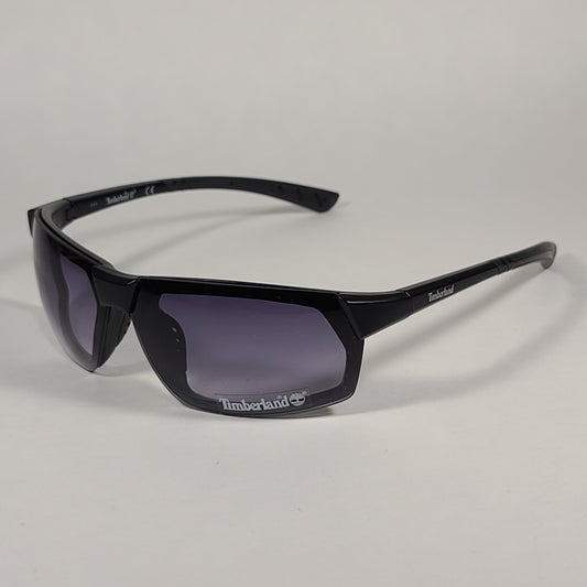 Timberland Sport Wrap Sunglasses Matte Black Gray Gradient Lens TB7219 02C - Sunglasses